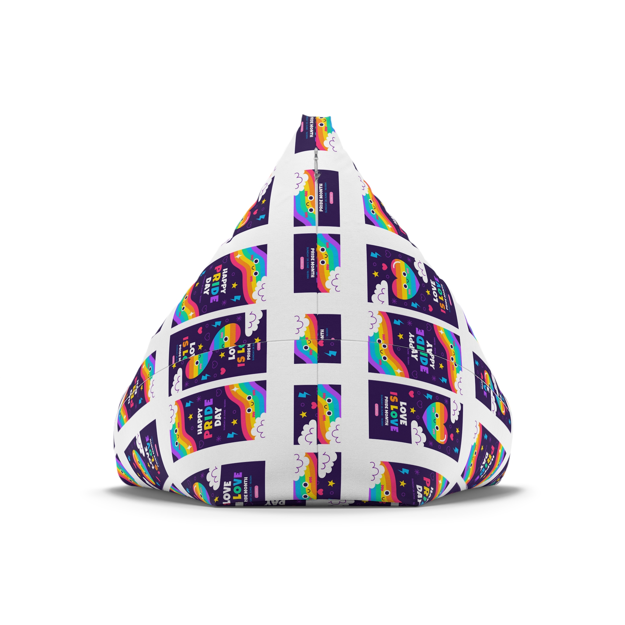Flat Pride Month Vertical Banners Collection Bean Bag Chair Cover - Image 6
