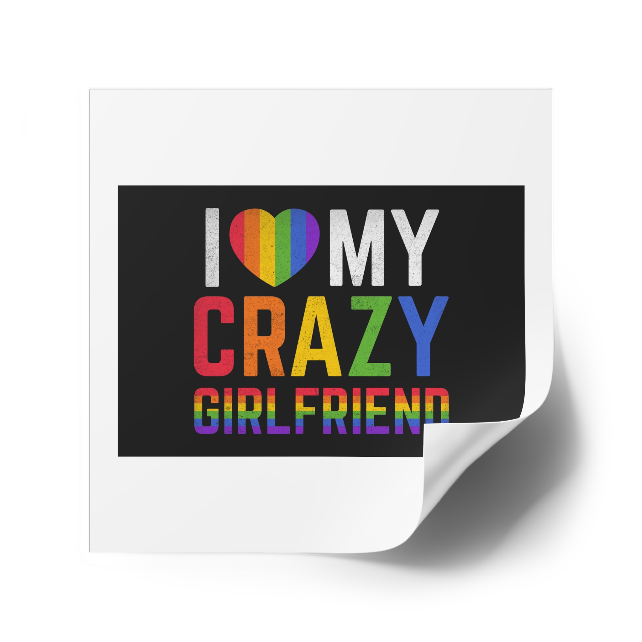 Pride Gay Rainbow Typography Vector Premium T Shirt(5) Laminate Stickers Square - Image 42