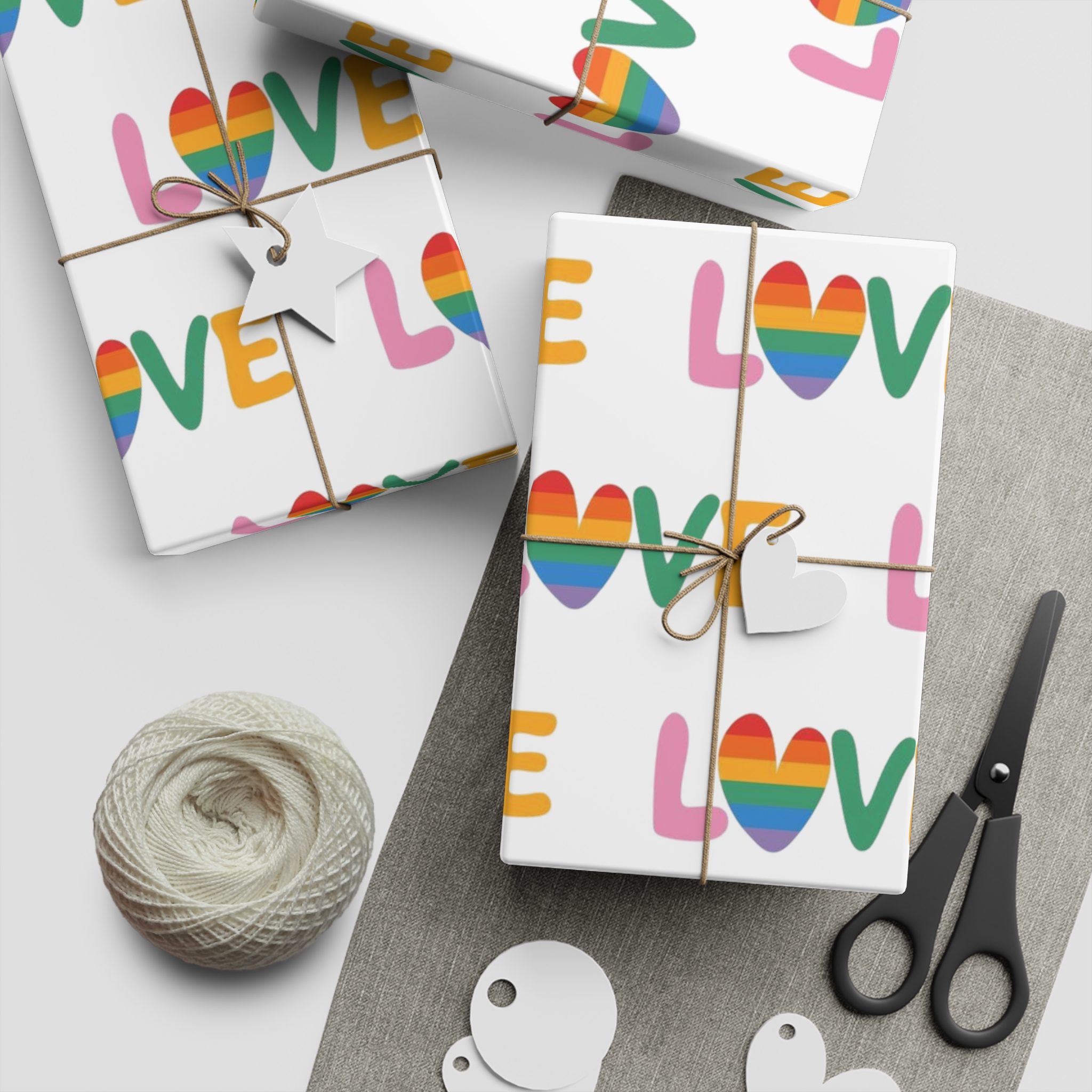 Rainbow Love Lettering Seamless Pattern Happy Pride Minimalistic Background With Simple Text Gift Wrapping Paper Sheets 1pc - Image 5