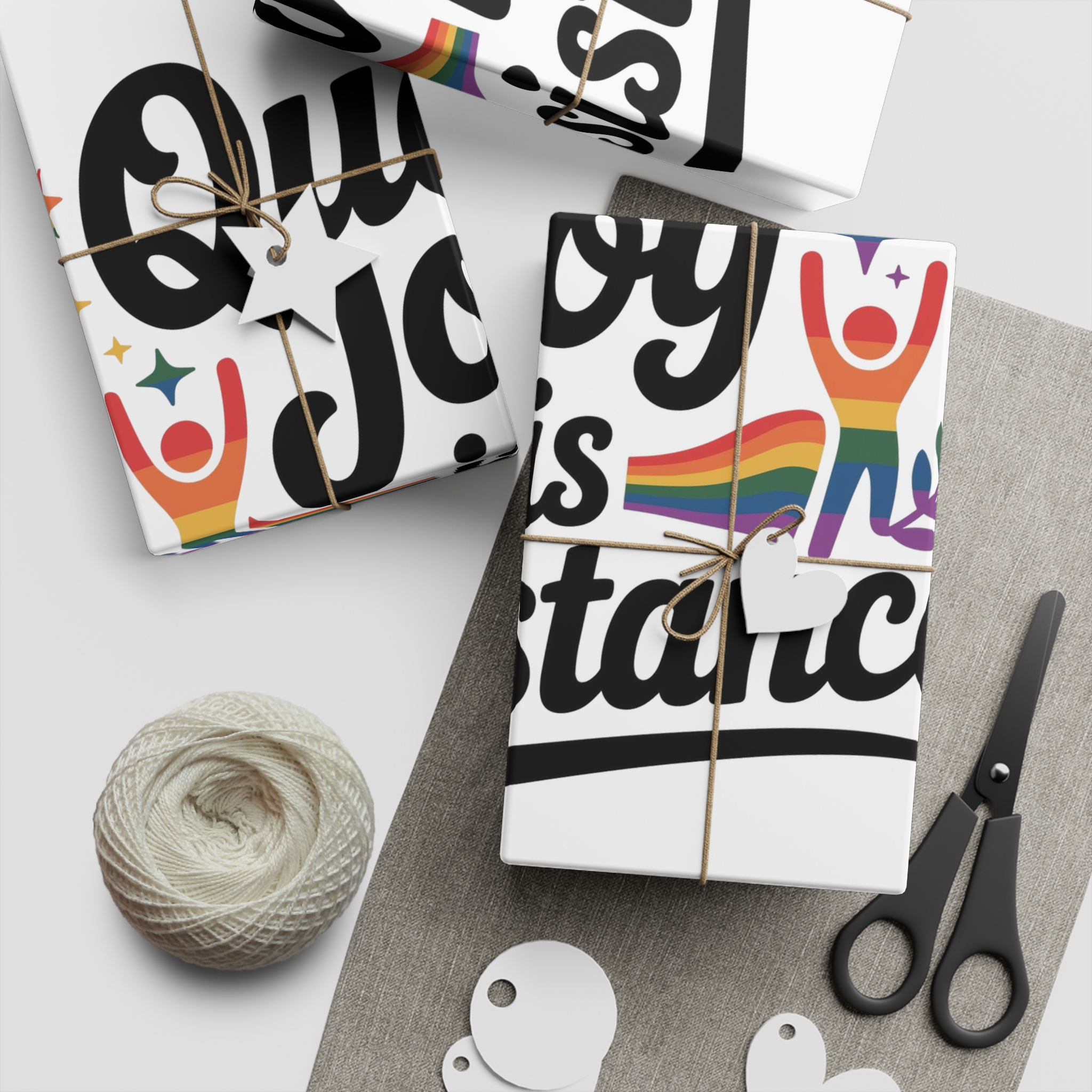 Queer Joy Is Resistance T Shirt Design Isolated White Background Gift Wrapping Paper Sheets 1pc - Image 2