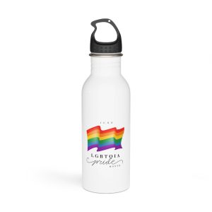 Lgbt Pride Month 2024 Concept Freedom Rainbow Flag With Hearts Gay Parade Vector Stainless Steel Water Bottle