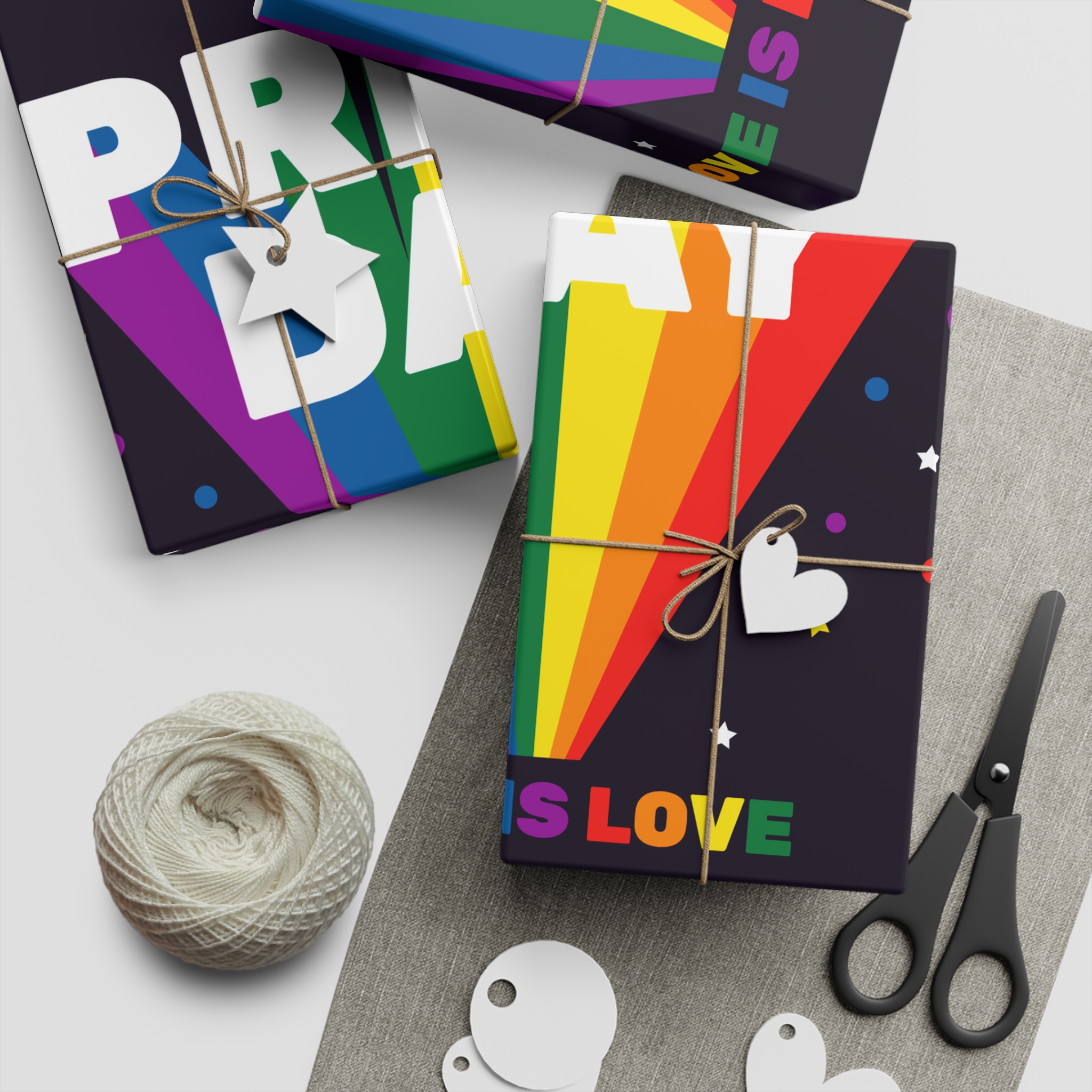Colorful Pride Day Celebration Concept Gift Wrapping Paper Sheets 1pc - Image 2