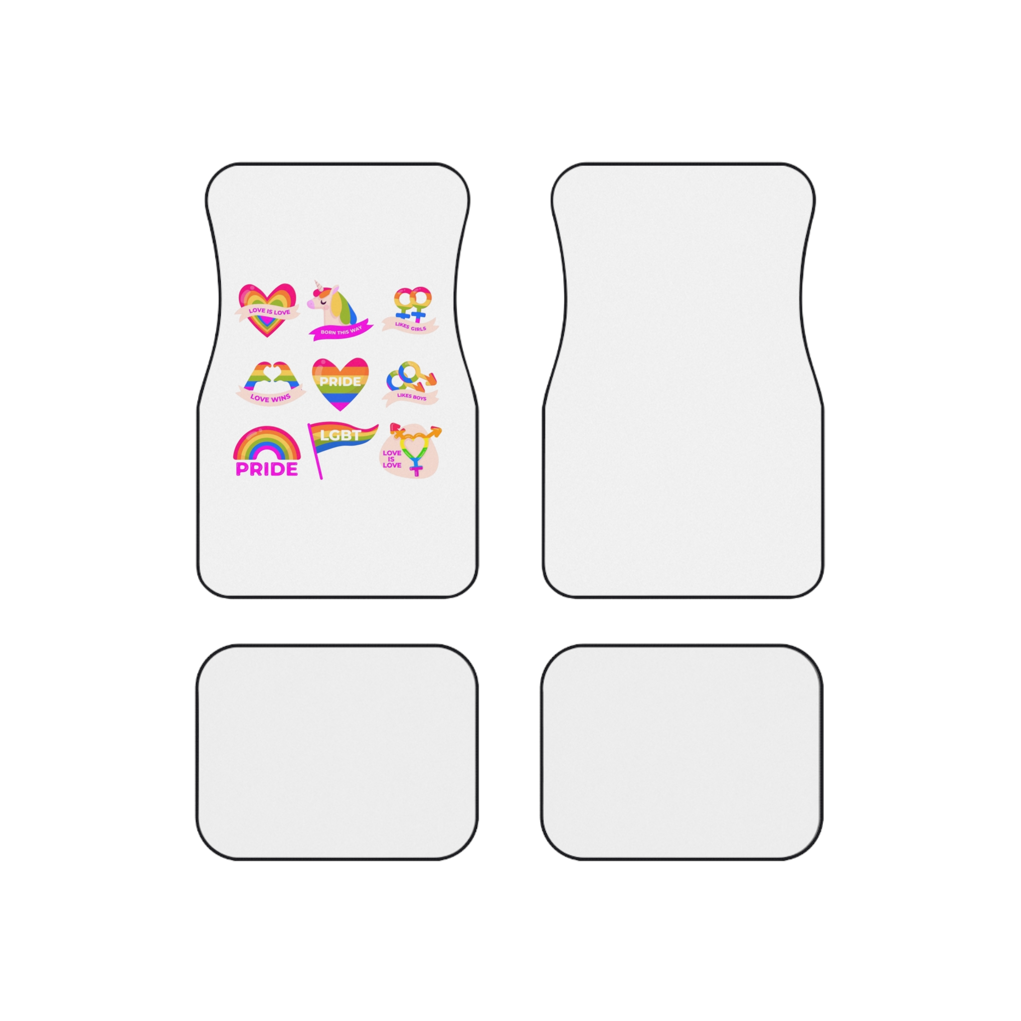 Pride Day Labels Set Car Mats Set Of 4