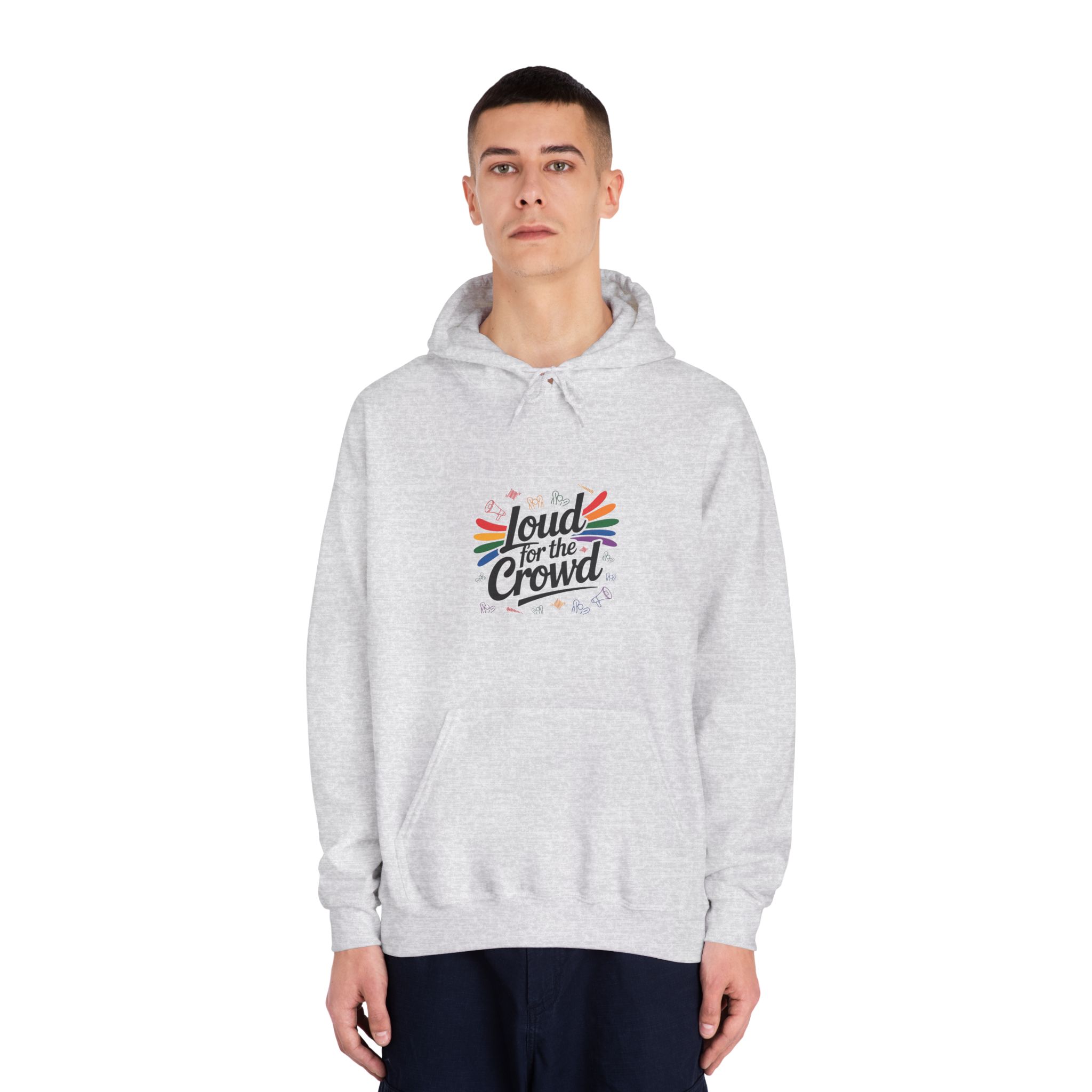 Loud Crowd T Shirt Design Isolated White Background 2 Unisex Dryblend Hooded Sweatshirt - Image 7
