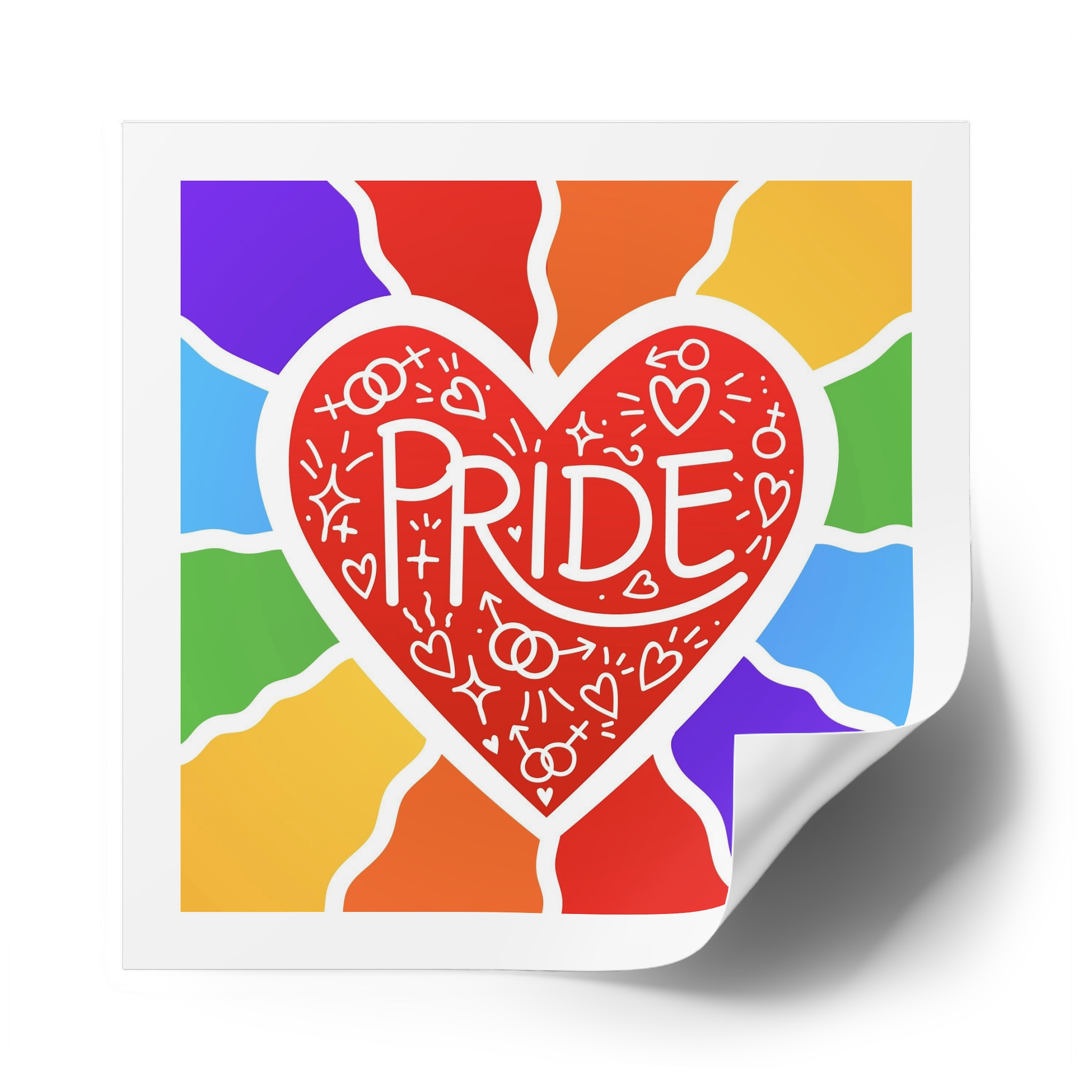 Pride Day Concept Illustration Laminate Stickers Square - Image 58