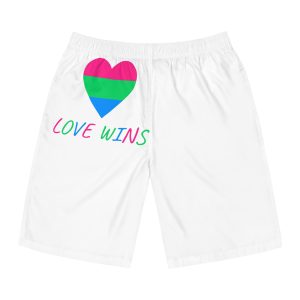 Colorful Heart Shape Polysexual Pride Flag Happy Pride Day Lgbtqia Community Pride Month Vector Hand Drawn Doodle Posters Stickers Logo Cards Mens Board Shorts Aop