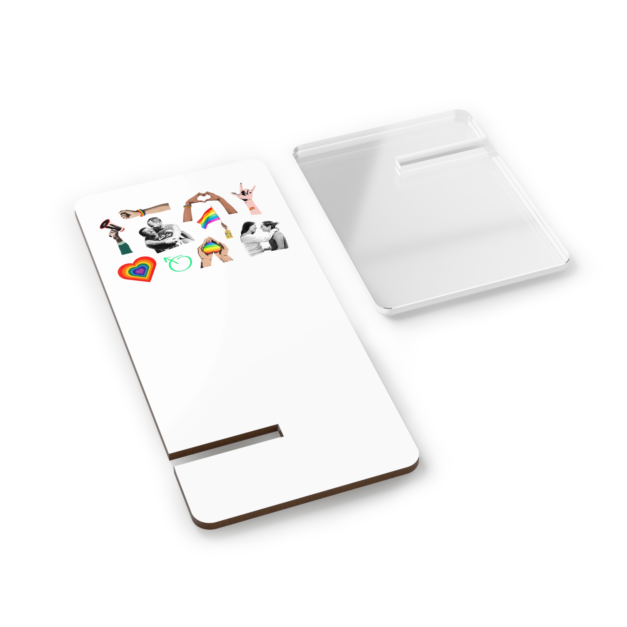 Gay Pride Sticker Rainbow Elements Set Vector Mobile Display Stand For Smartphones - Image 2