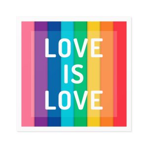 Rainbow Colored Background With Love Is Love Concept Pride Month Laminate Stickers Square