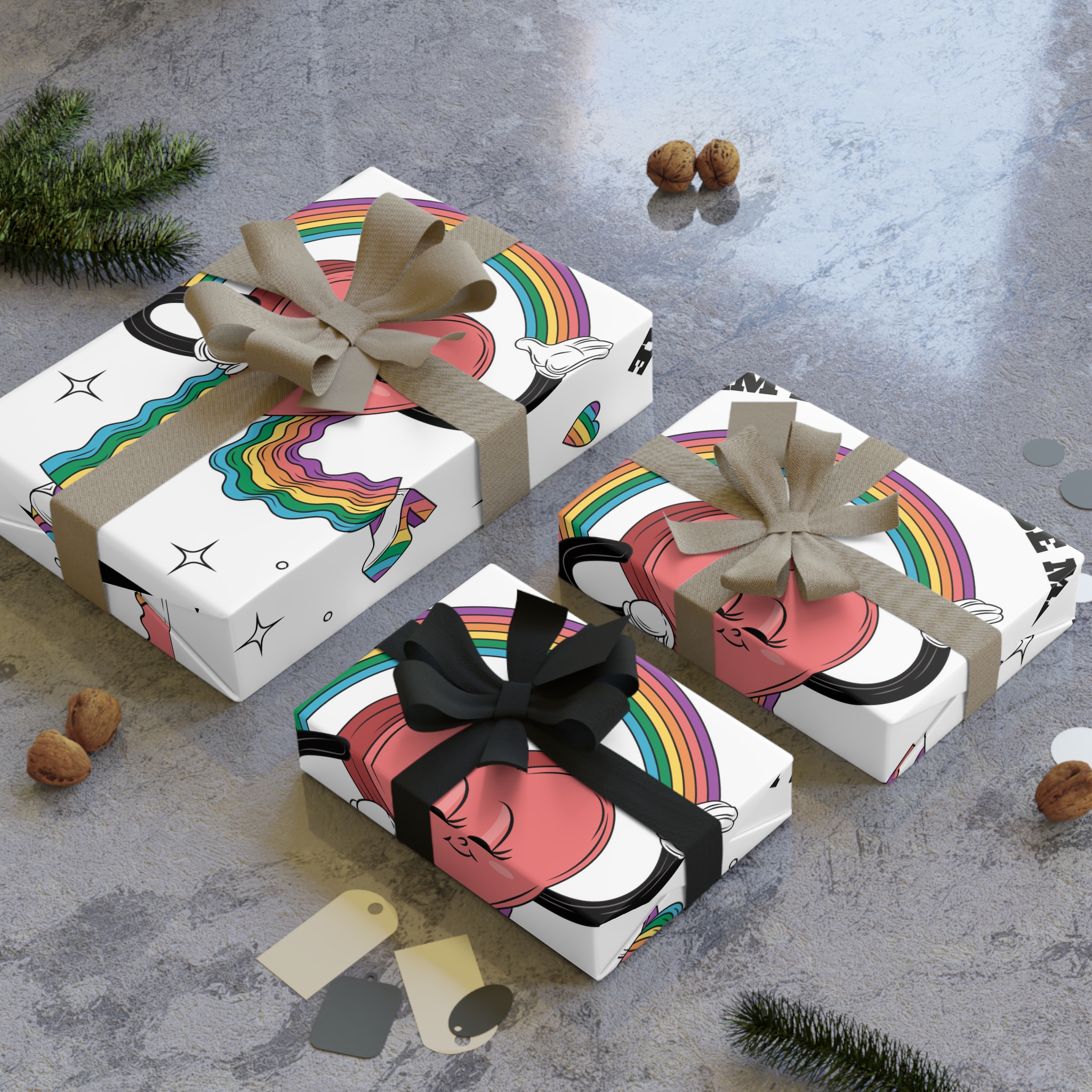 Hand Drawn Illustration Pride Month Celebration(6) Gift Wrapping Paper Rolls 1pc - Image 4