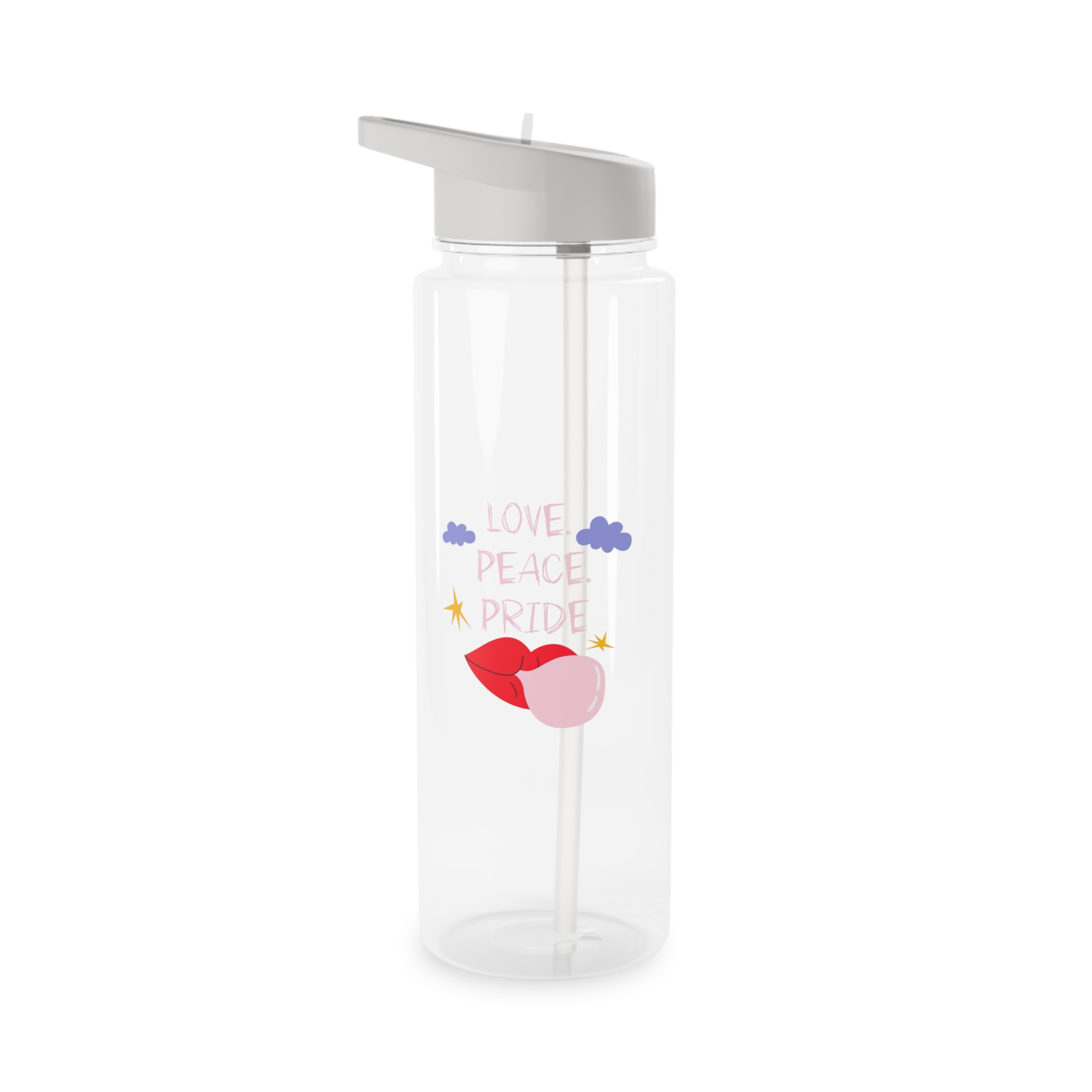 Pride Month Cartoon Funky Card Lgbt Festive Groovy Retro Poster Tolerance Freedom Tritan Water Bottle - Image 5