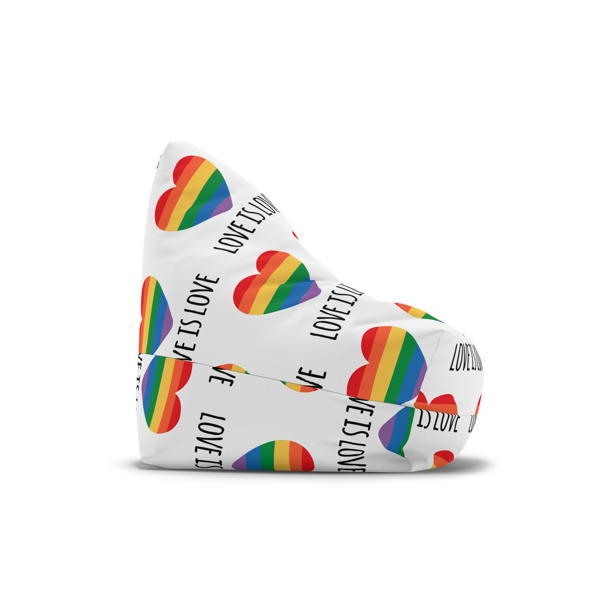 Vector Sketch Lgbt Rainbow Love Is Love Lettering Bean Bag Chair Cover - Image 3