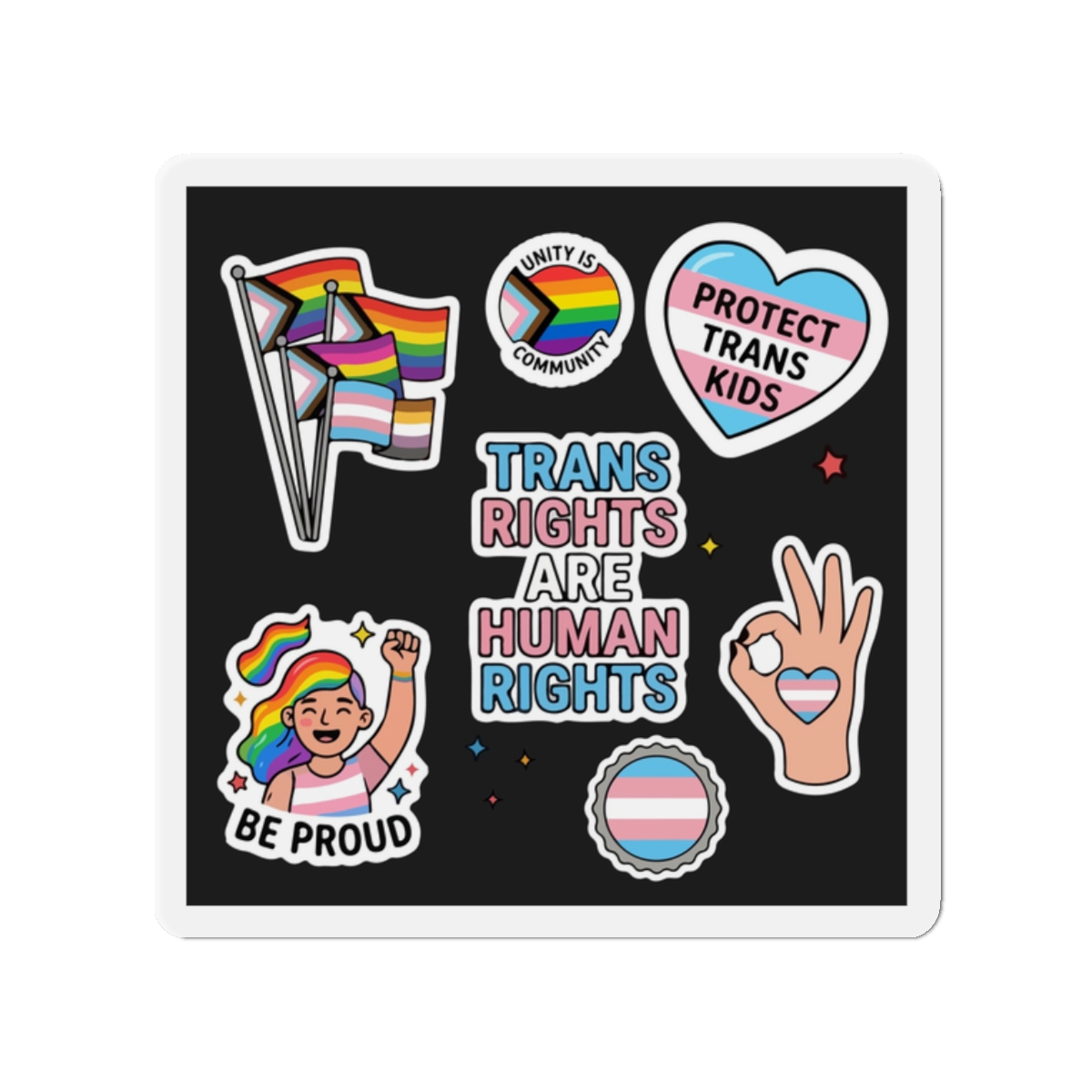 Lesbian Pride Design 33FA21 Die Cut Magnets