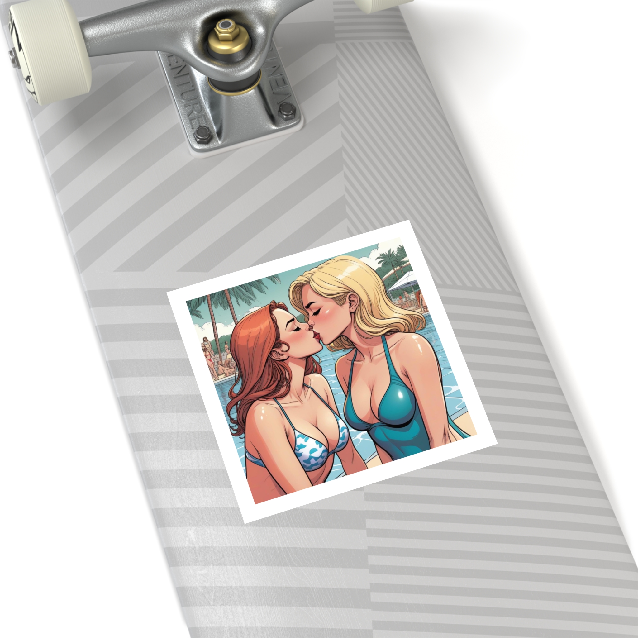 Lesbian Pride Design 4C84D6 Laminate Stickers Square - Image 36