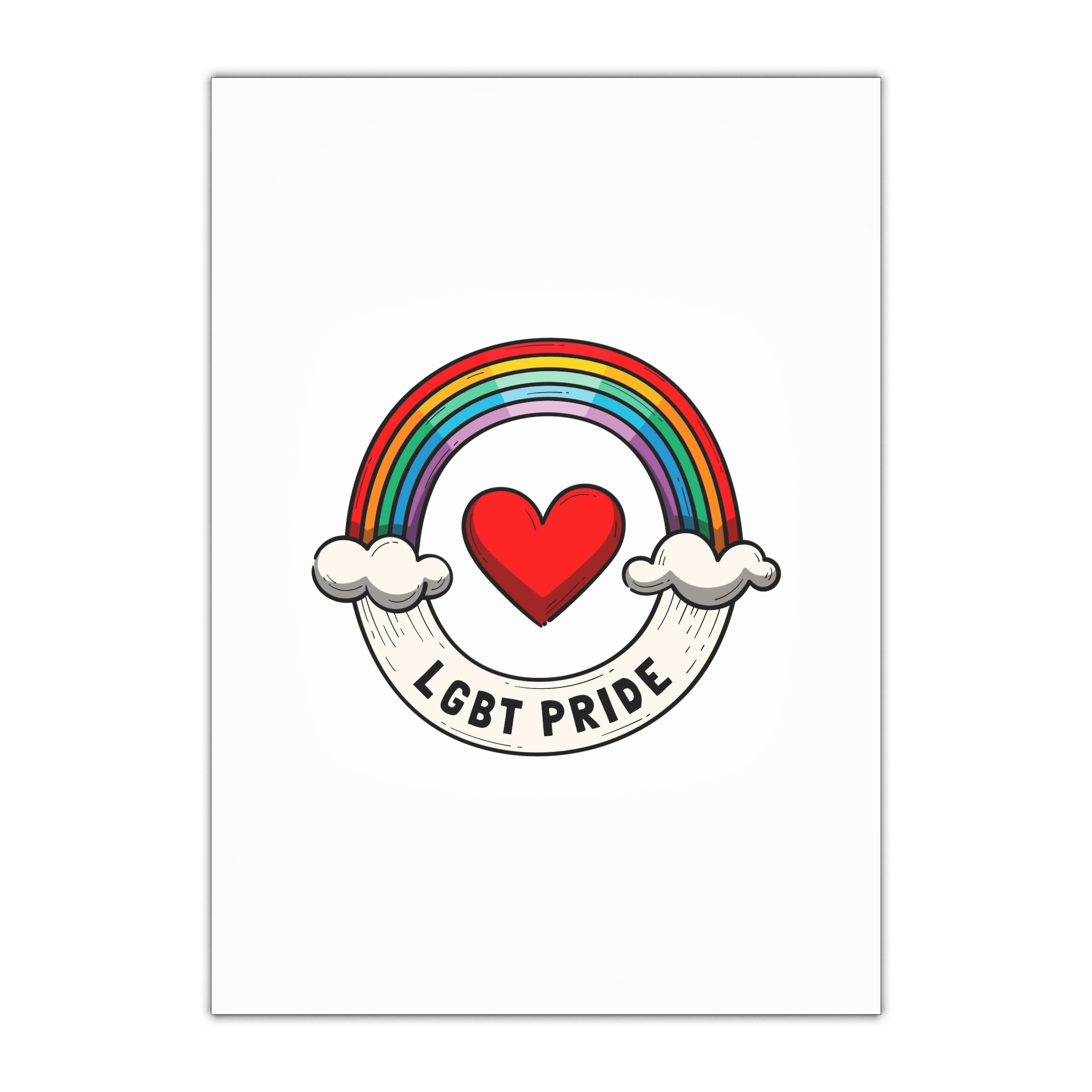 Hand Drawn Pride Month Lgbt Logo Template (1) Gift Wrapping Paper Sheets 1pc
