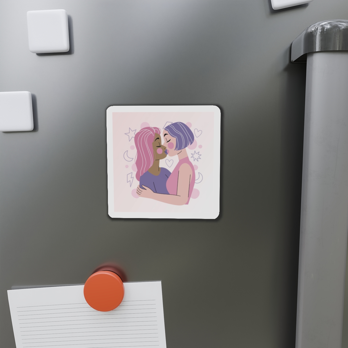 Lesbian Pride Design 5F97CF Die Cut Magnets - Image 8
