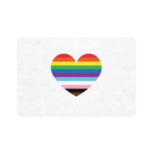 Progress Pride Flag Heart Symbol Love Inclusion1 Pet Food Mat 12x18