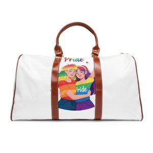 Celebrating Love Diversity Two Happy People Embracing Together Waterproof Travel Bag