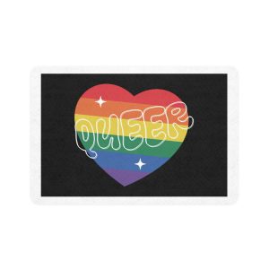 Queer Pride Heart Pet Food Mat 12x18