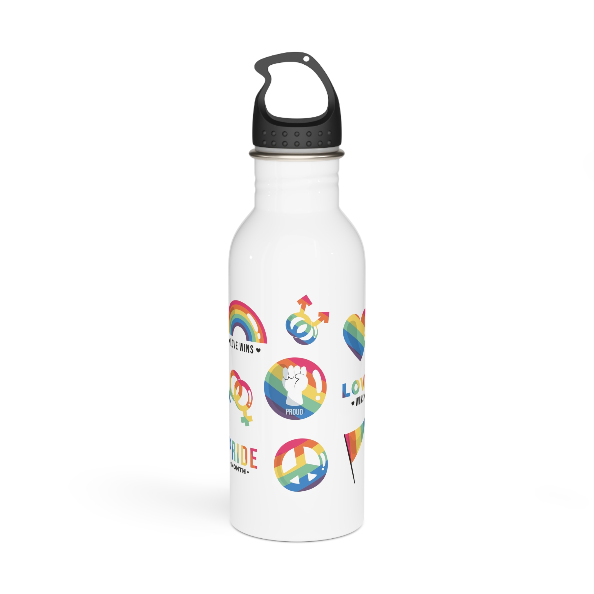 Flat Lgbt Pride Month Symbols Collection Stainless Steel Water Bottle