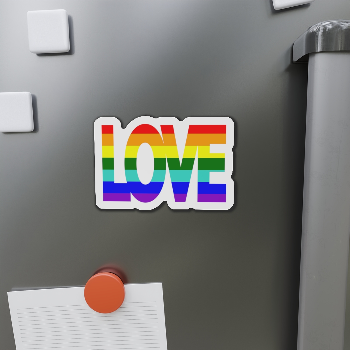 Lgbt Pride Flag Rainbow Flag Background Multicolored Peace Flag Movement Original Colors Symbol Die Cut Magnets - Image 11