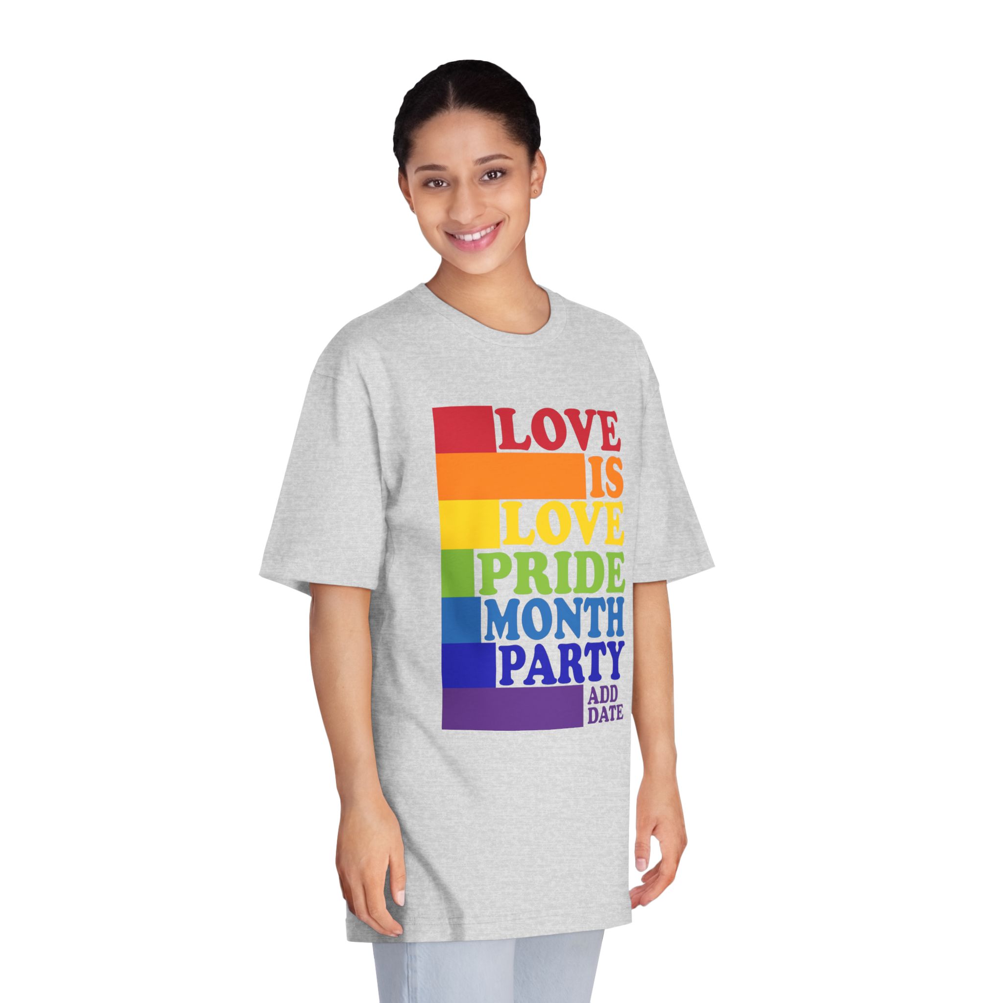 Love Is Love Pride Month Party Poster Flyer Social Media Post Design - Unisex Classic Crewneck T Shirt - Image 15