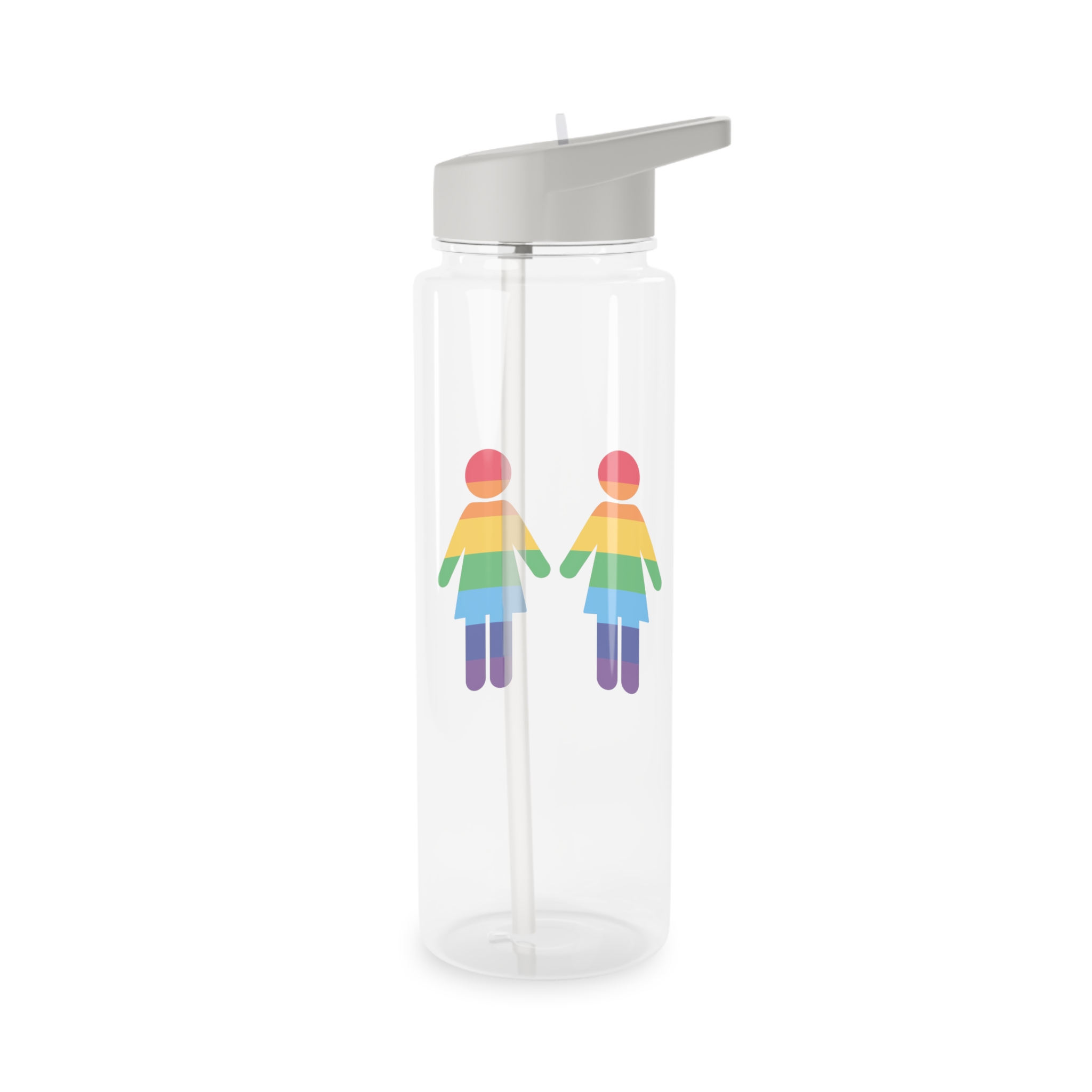 Lgbt Pride Two Lesbians Vector Icon Rainbow Colors Vector Illustration Tritan Water Bottle - Image 6
