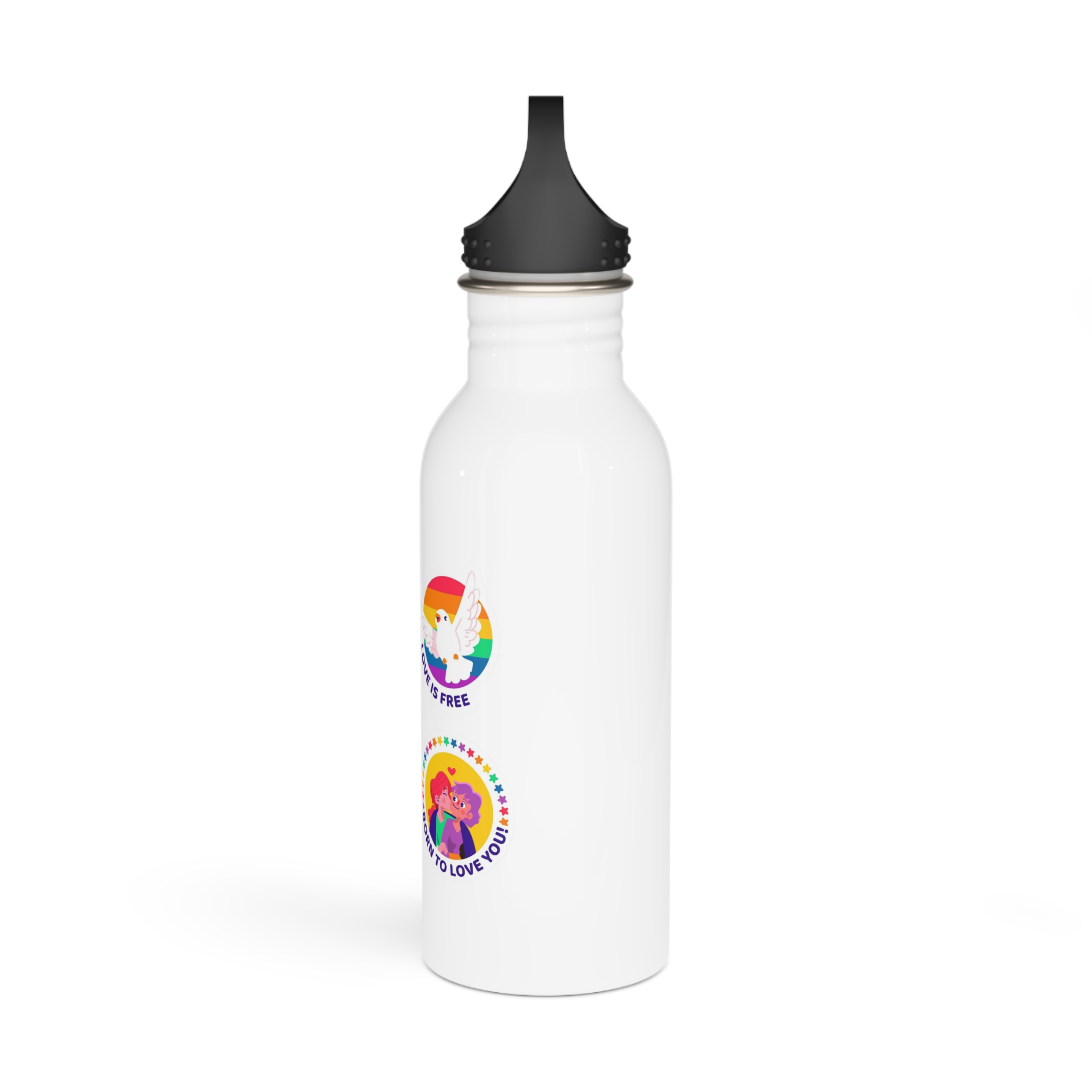 Flat Labels Collection Pride Month Celebration (1) Stainless Steel Water Bottle - Image 4