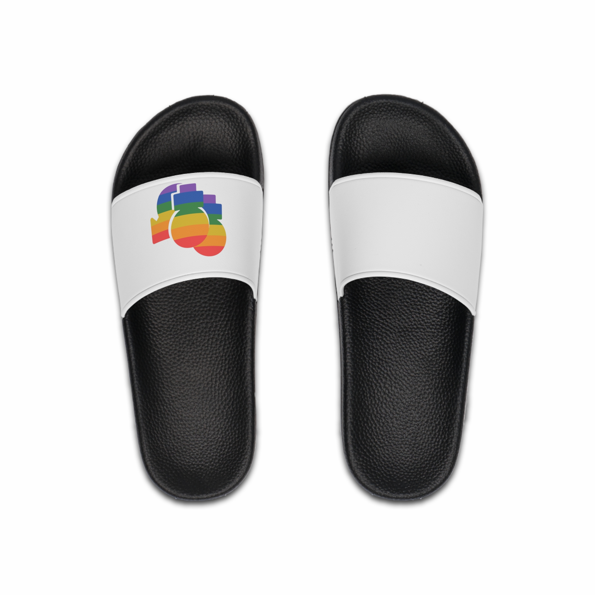 Lgbt Icon Isolated Black Background Diversity Human Right Concept Lgbt Community Vector Flat Illustration Poster Card Banner Mens Slide Sandals