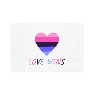 Colorful Heart Shape Omnisexual Pride Flag Happy Pride Day Lgbtqia Community Pride Month Vector Hand Drawn Doodle Posters Stickers Logo Cards Pet Food Mat 12x18