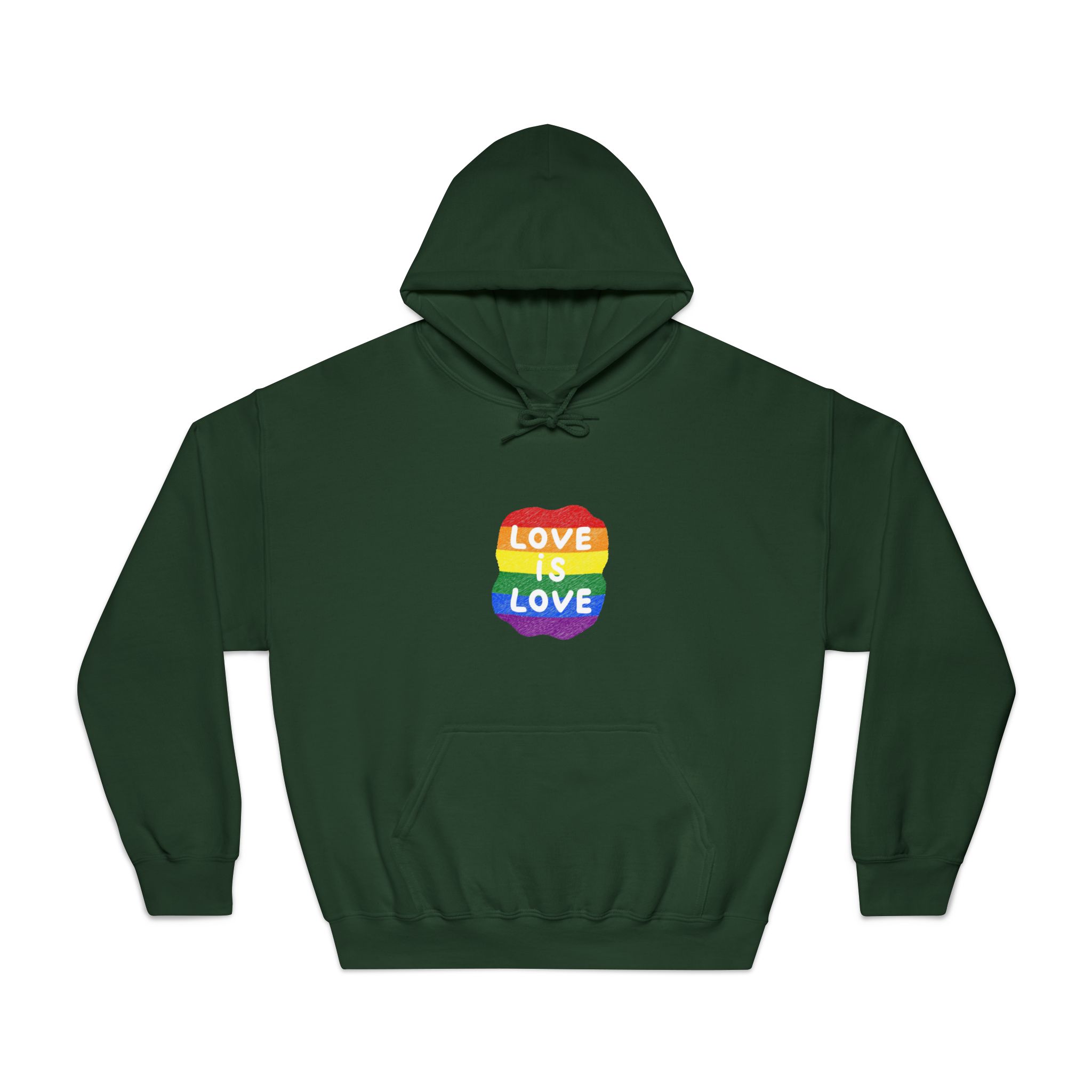 Love Is Love Lgbtq Pride Rainbow Poster Slogan Unisex Dryblend Hooded Sweatshirt - Image 21