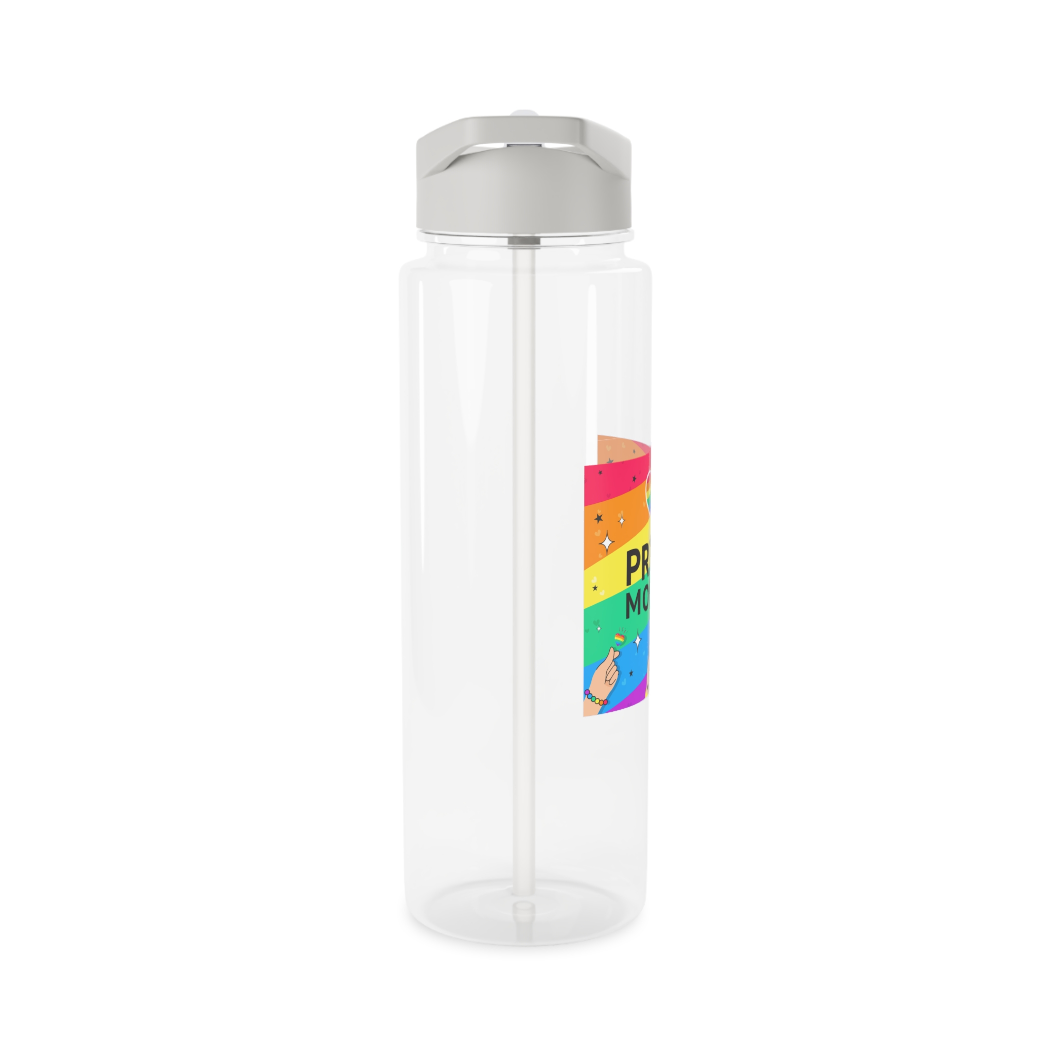 Pride Month Greeting Card Vector Illustration Hand Symbol Mini Heart Rainbow Flag Tritan Water Bottle - Image 8