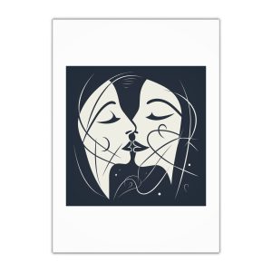Woman Kiss Gift Wrapping Paper Sheets 1pc