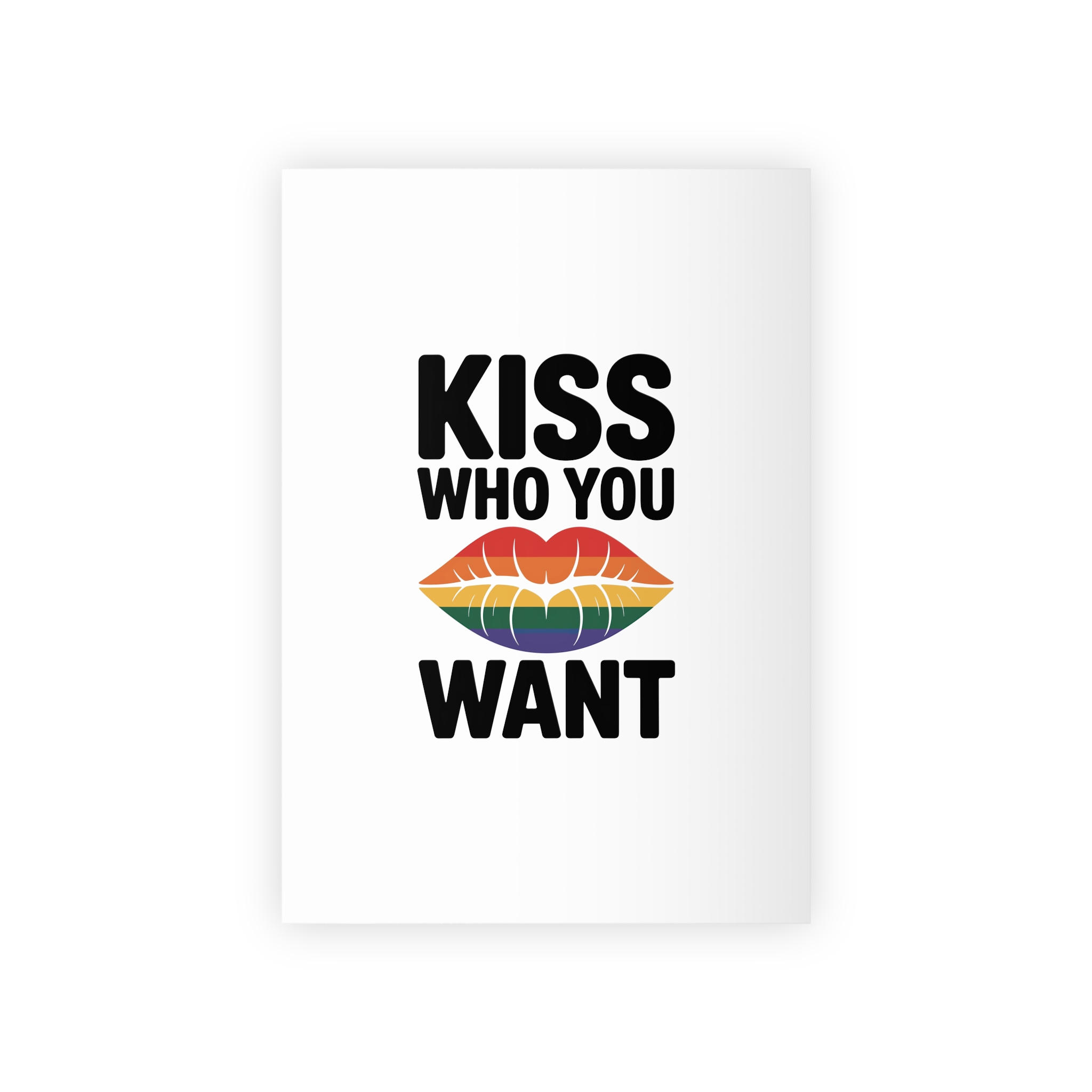 Kiss Who You Want T Shirt Design Isolated White Background 3 Gift Wrapping Paper Rolls 1pc