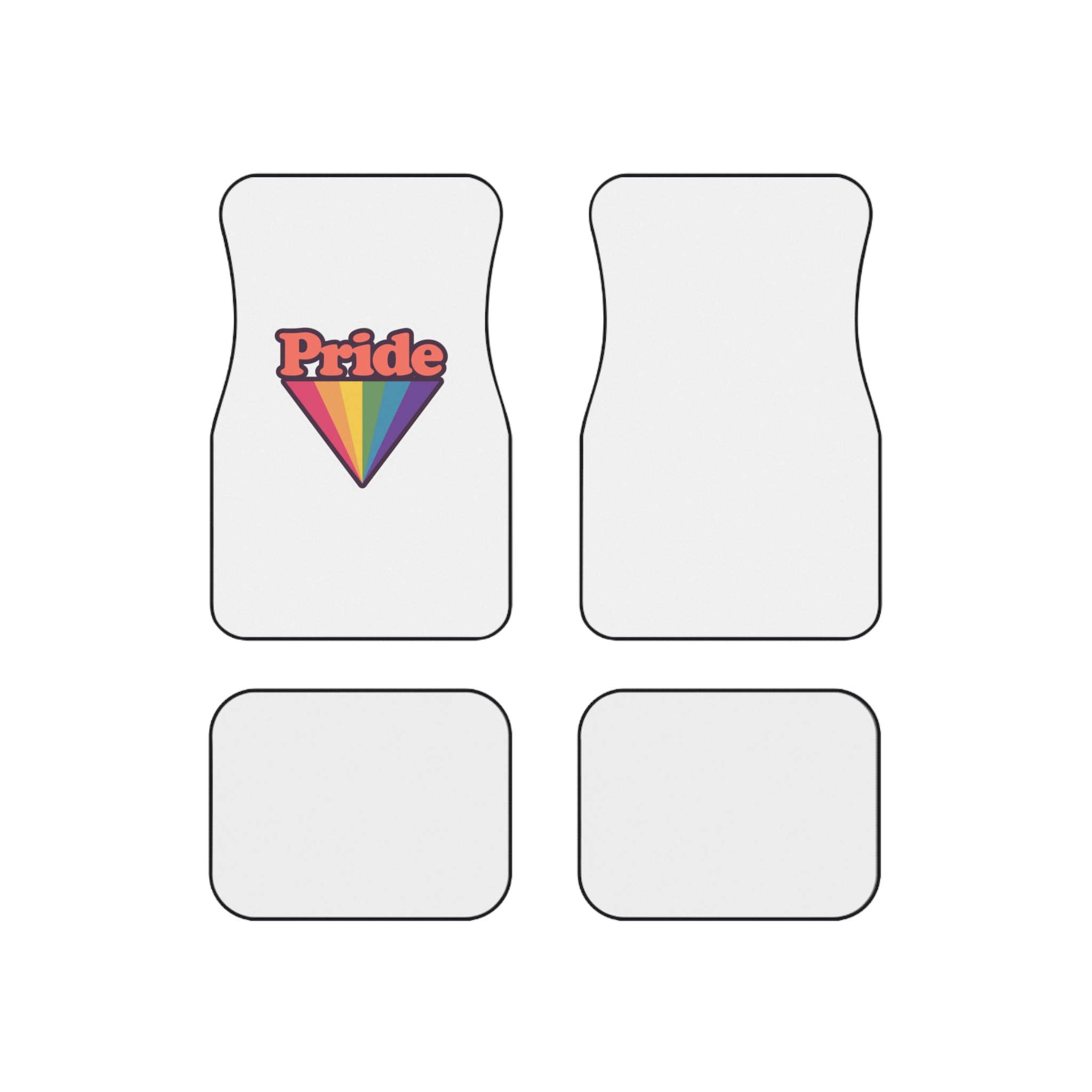 Pride With Rainbow (1) Car Mats Set Of 4