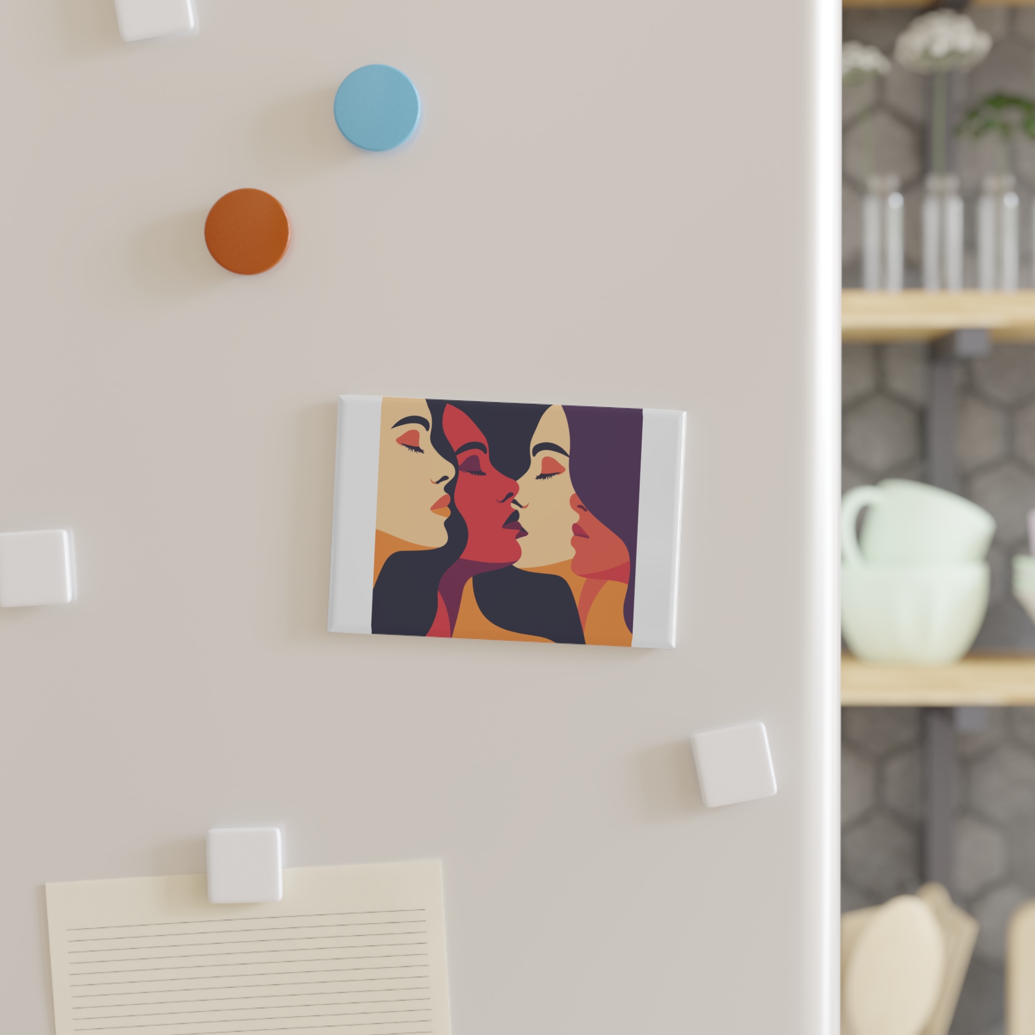 Lesbian Pride Design E09359 Button Magnet Rectangle 1 And 10 Pcs - Image 3