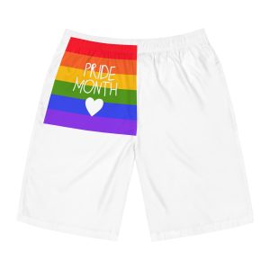 Cute Simple Banner Pride Month Symbols Pride Month With Lgbtq Flag Colours Mens Board Shorts Aop