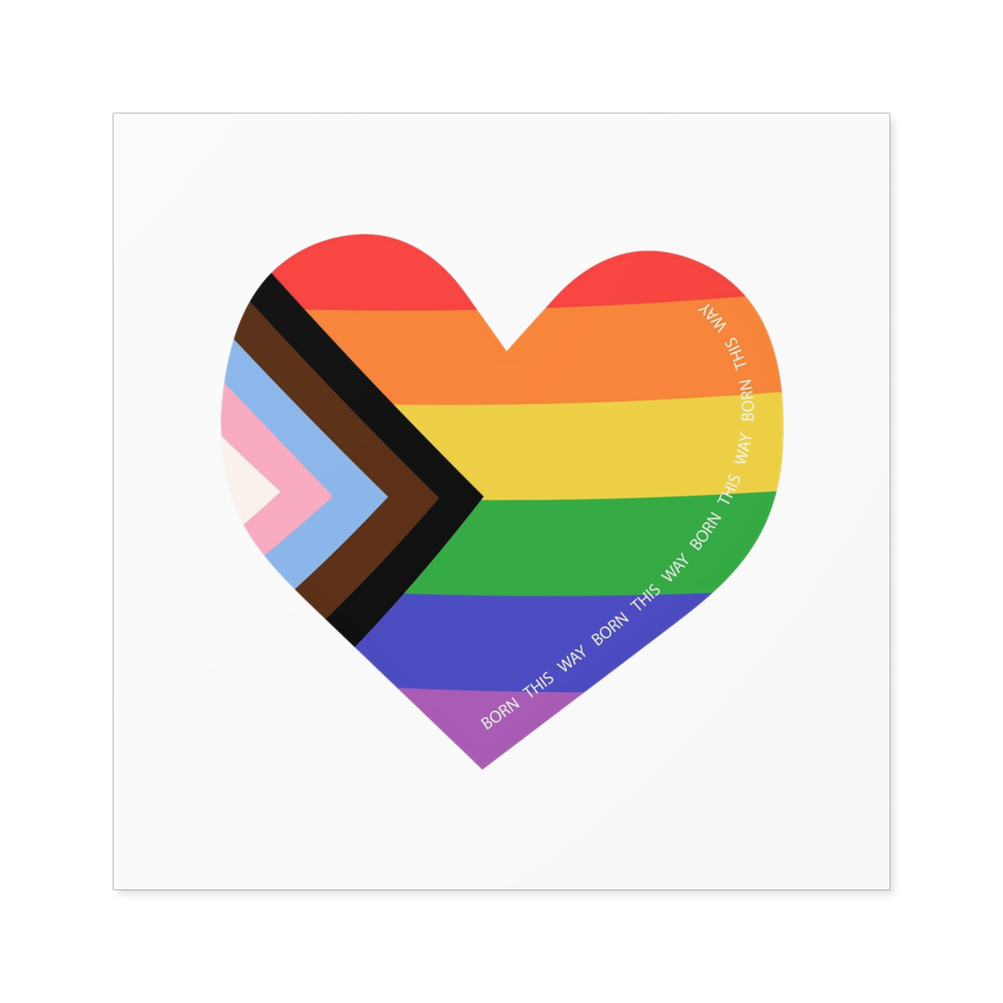 Heart Shaped Lgbtq Flag Flat Vector Illustration Laminate Stickers Square - Image 21