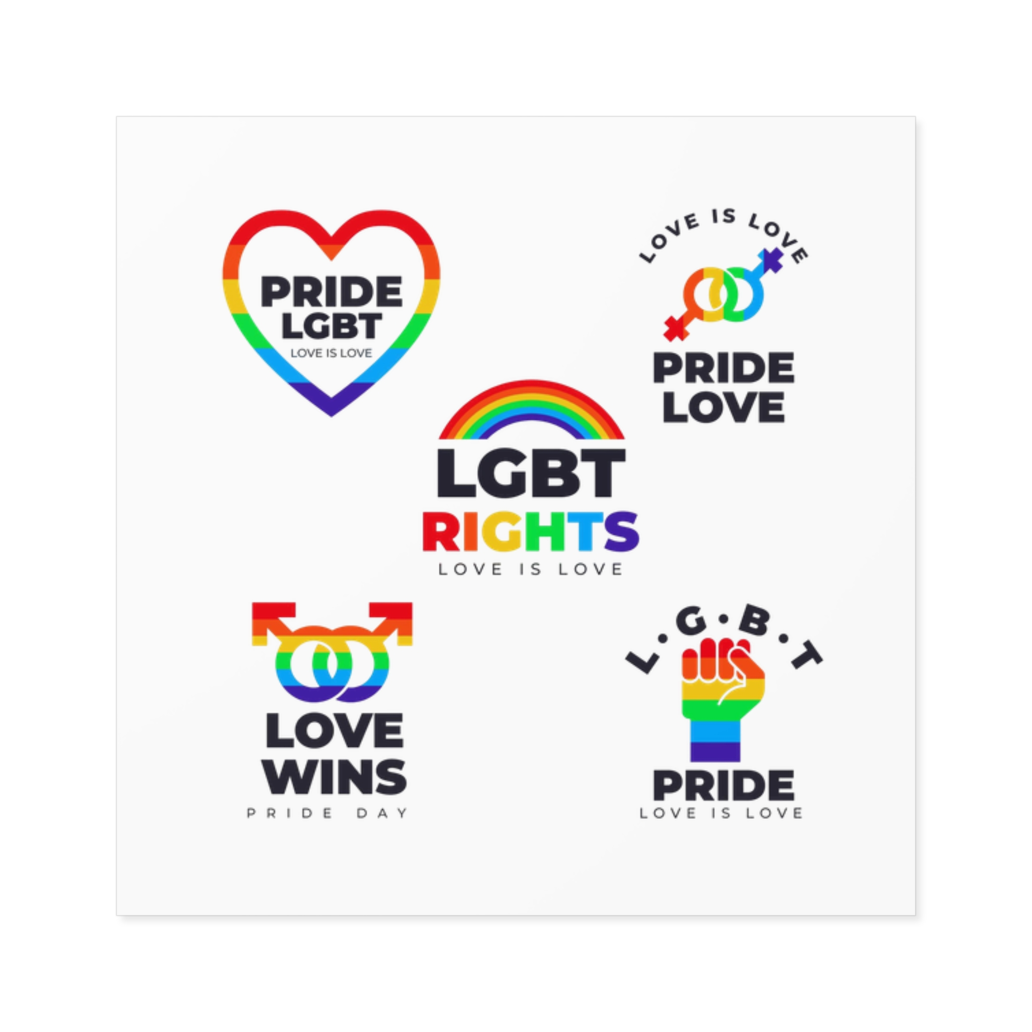 Pride Day Badges Collection Laminate Stickers Square - Image 9