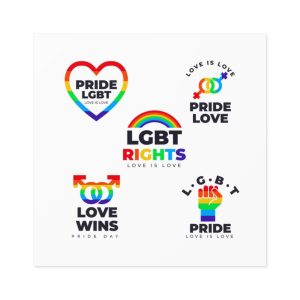 Pride Day Badges Collection Laminate Stickers Square