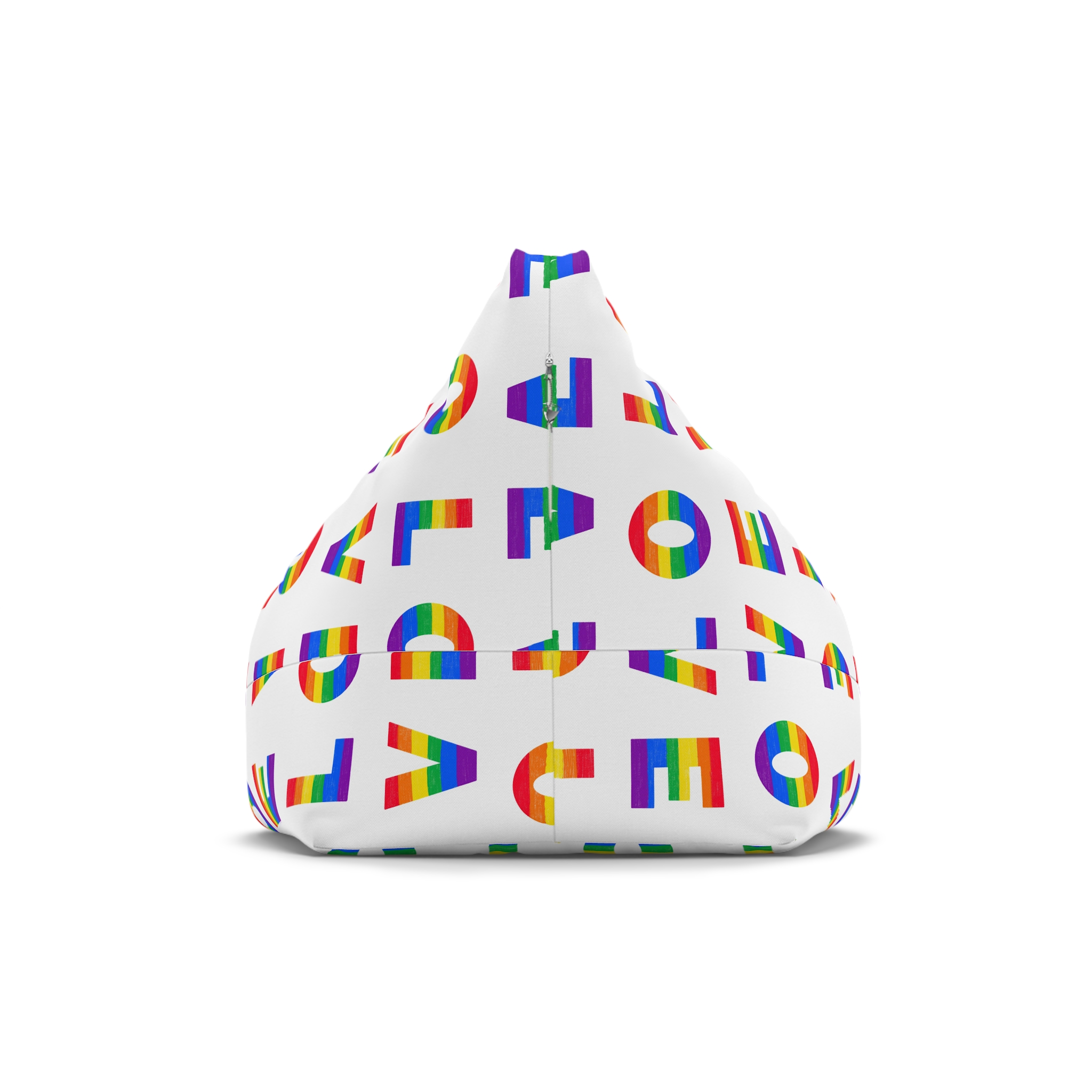 Letters Love Colored Rainbow Lgbtq Gay Pride Flag Colors Vector Lettering Lgbt History Month Pencil Crayon Textured Isolated Love Is Love Concept Bean Bag Chair Cover - Image 2