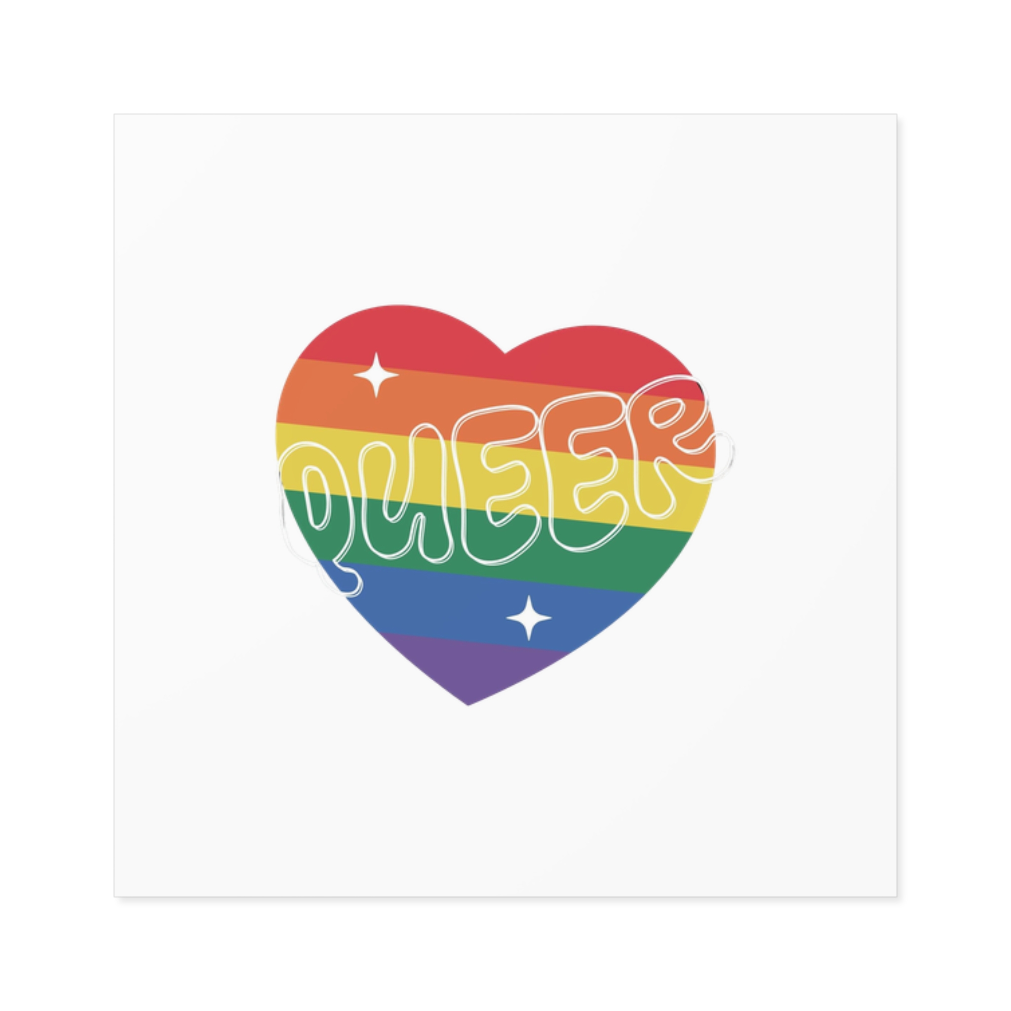 Queer Pride Heart Laminate Stickers Square - Image 13