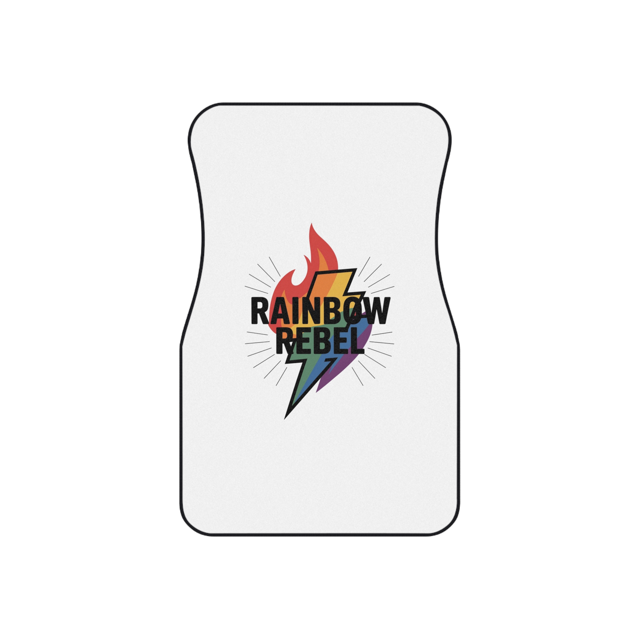 Rainbow Rebel T Shirt Design Isolated White Background 2 Car Mats Set Of 4 - Image 2