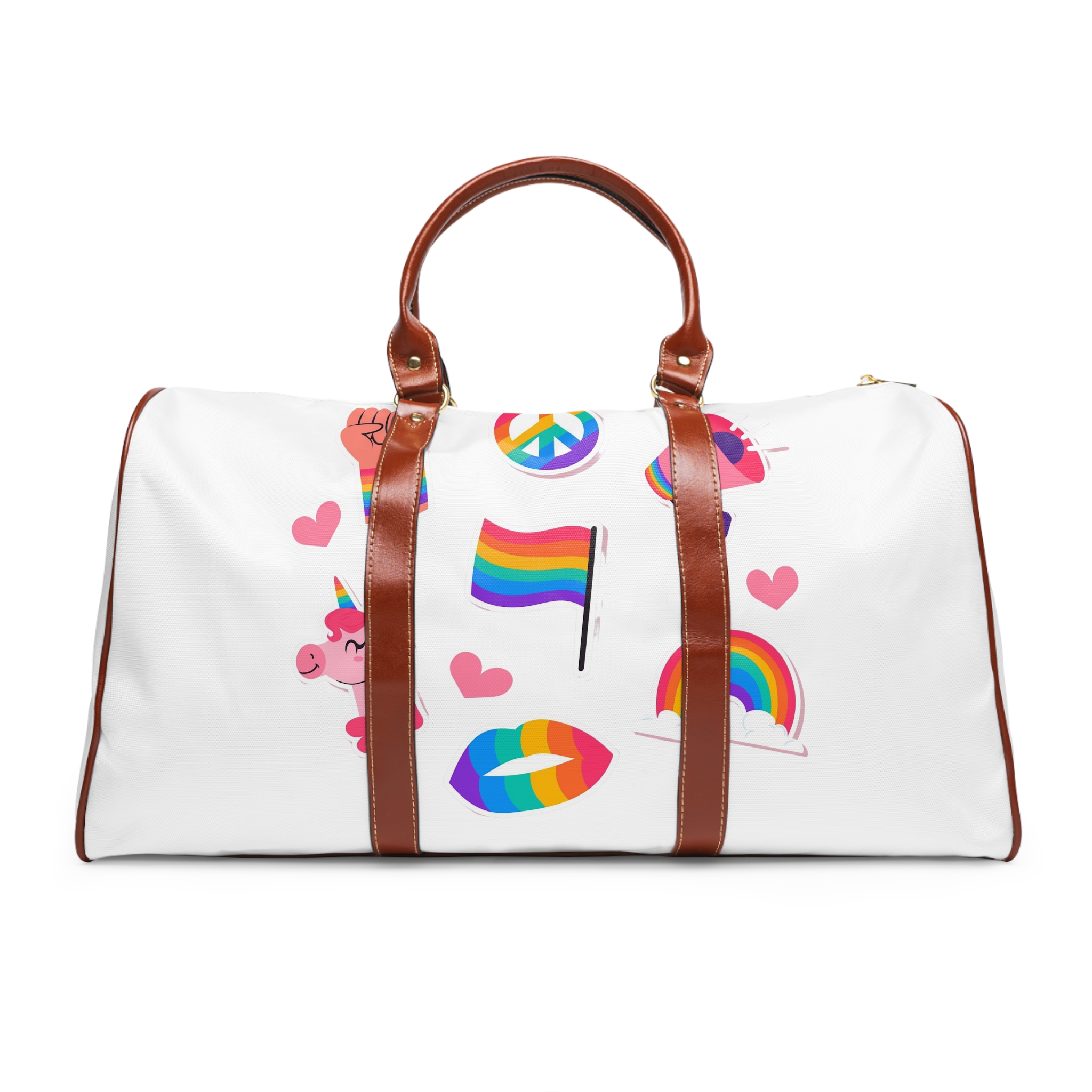 Flat Pride Month Lgbt Elements Collection(2) Waterproof Travel Bag