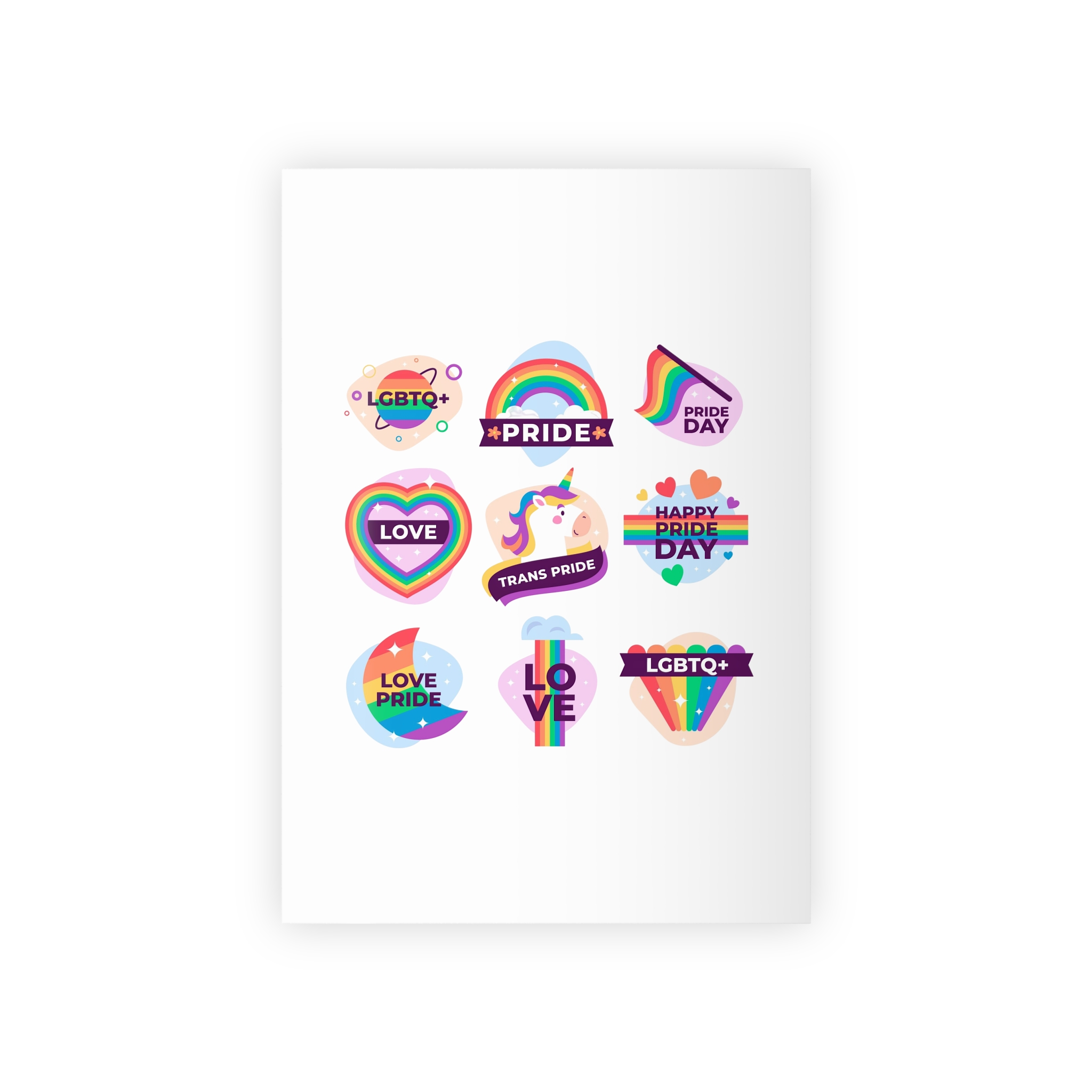 Labels Design Pride Day Event Gift Wrapping Paper Rolls 1pc