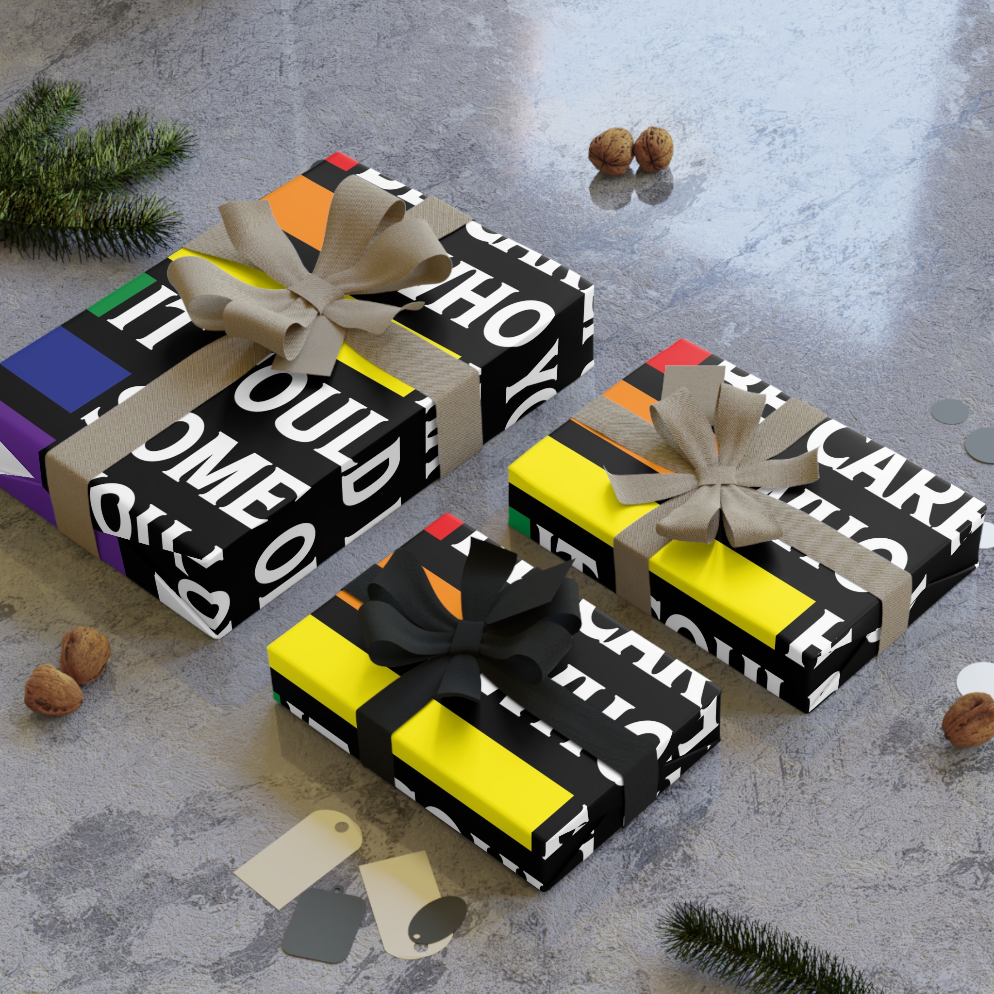Be Careful Who You Hate It Could Be Some One You Love Shirt Design Vector Illustration Gift Wrapping Paper Rolls 1pc - Image 4