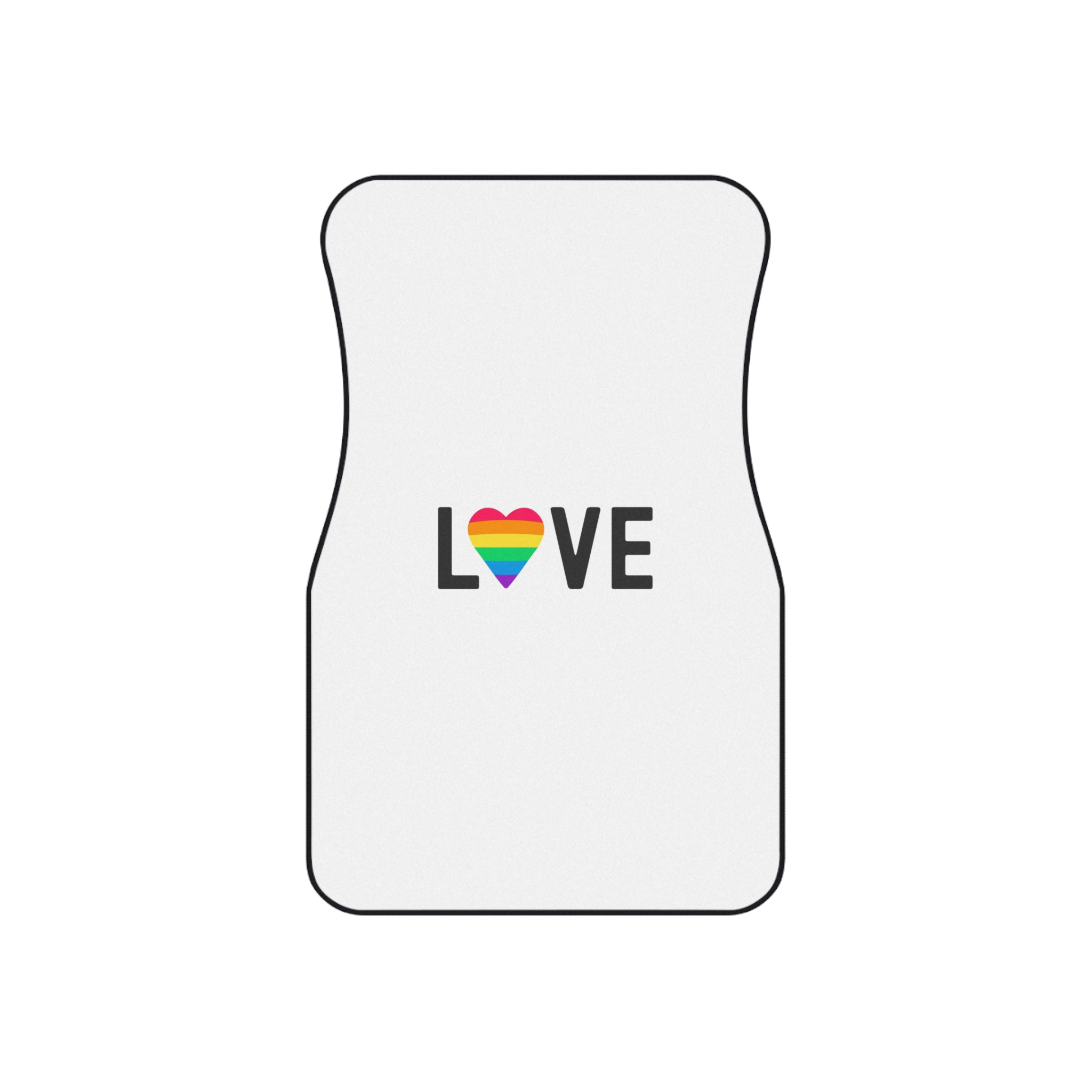 Love Lgbt Rainbow Heart Diversity Love Flag Flat Vector Illustration Car Mats Set Of 4 - Image 2