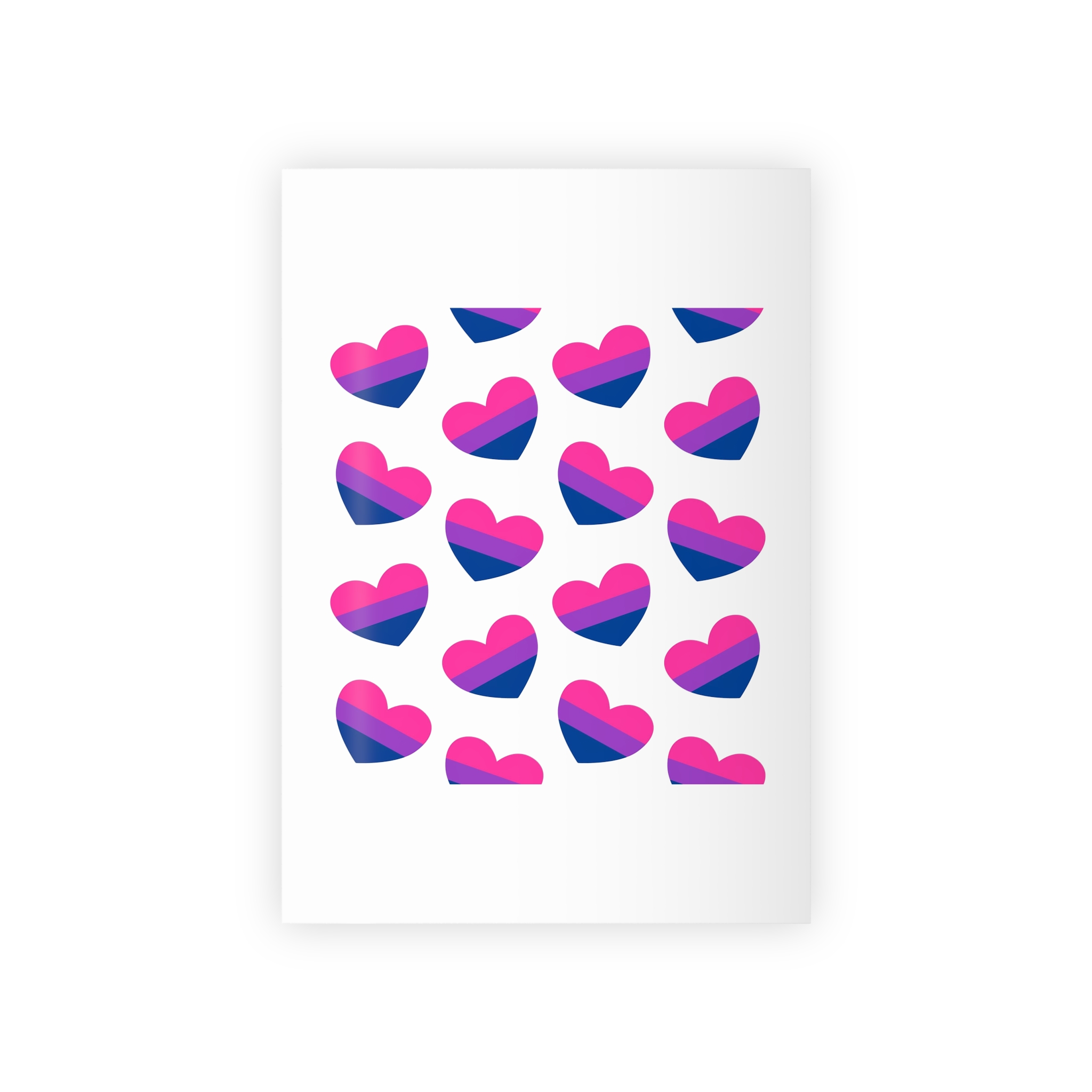 Vector Seamless Pattern Bisexual Flag Heart Gift Wrapping Paper Rolls 1pc