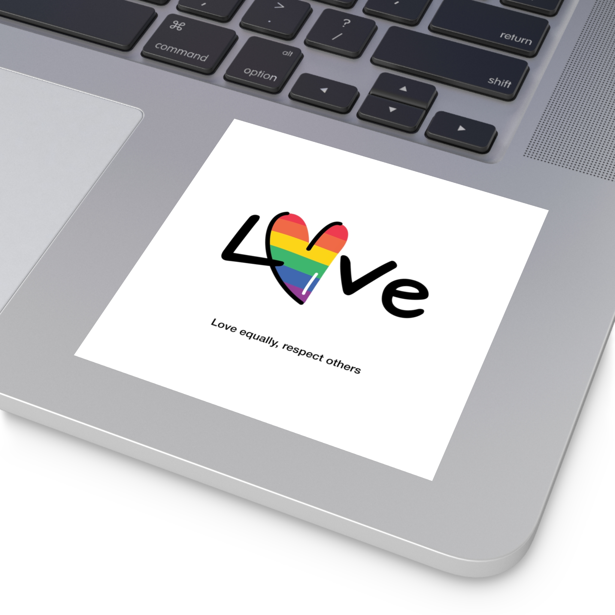 Love Letter Pride Rainbow Lettering Text Writing Pattern Freedom Love Heart Homo Colors Flag Parade(1) (1) Laminate Stickers Square - Image 19