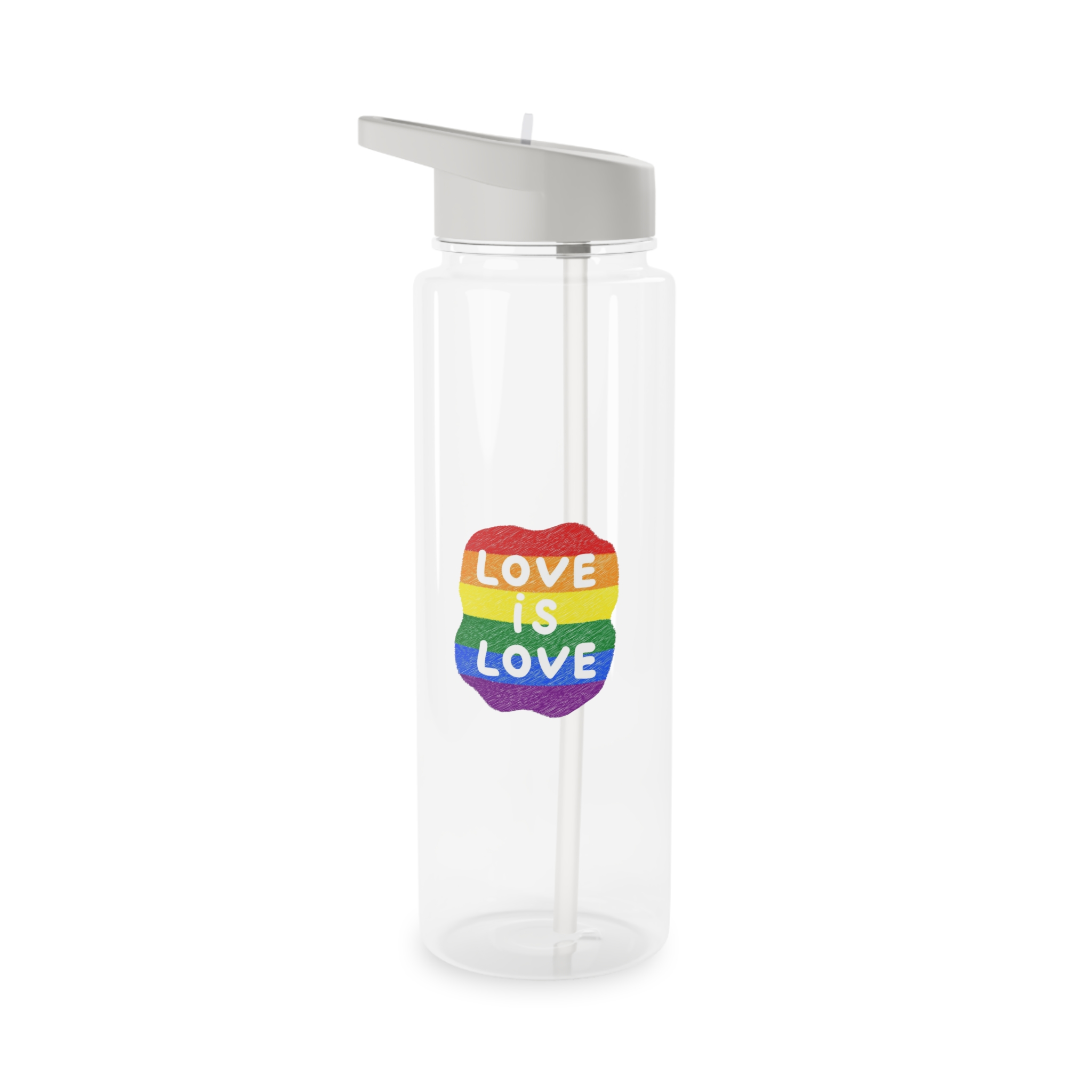 Love Is Love Lgbtq Pride Rainbow Poster Slogan Tritan Water Bottle - Image 5