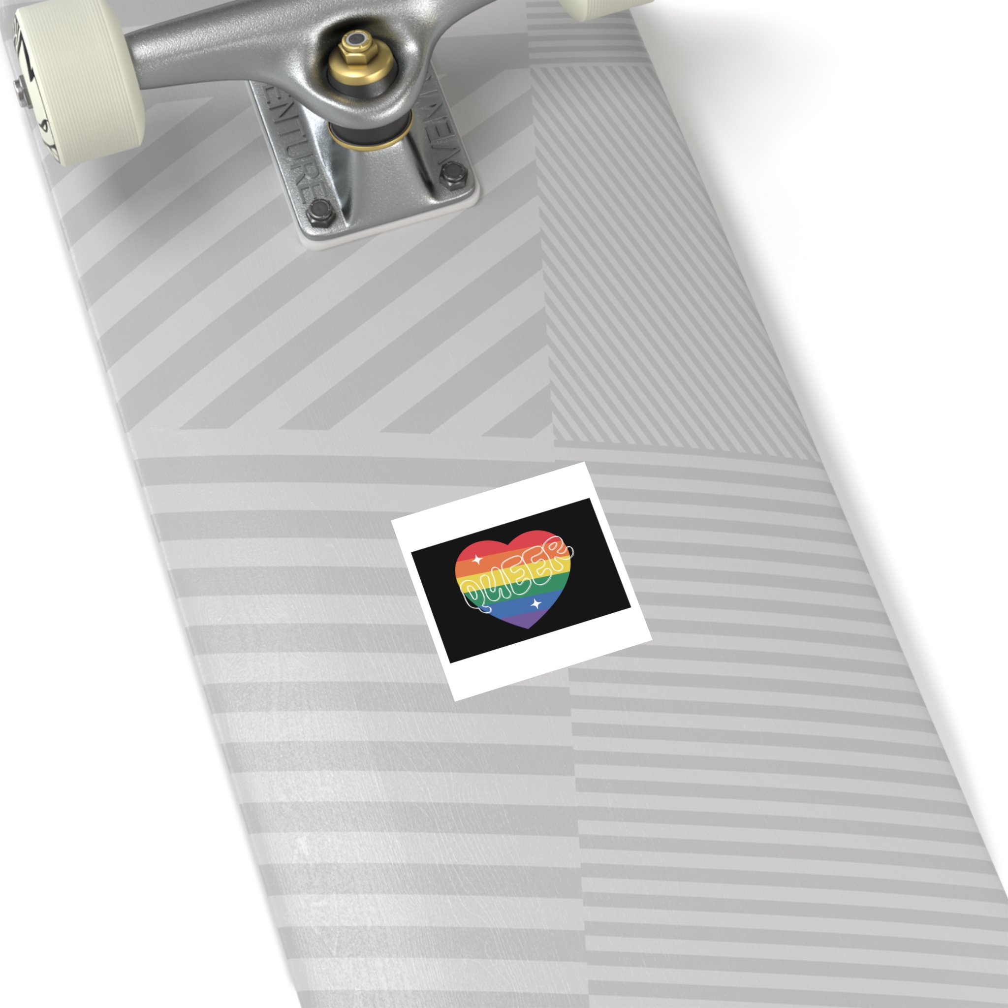 Queer Pride Heart Laminate Stickers Square - Image 4